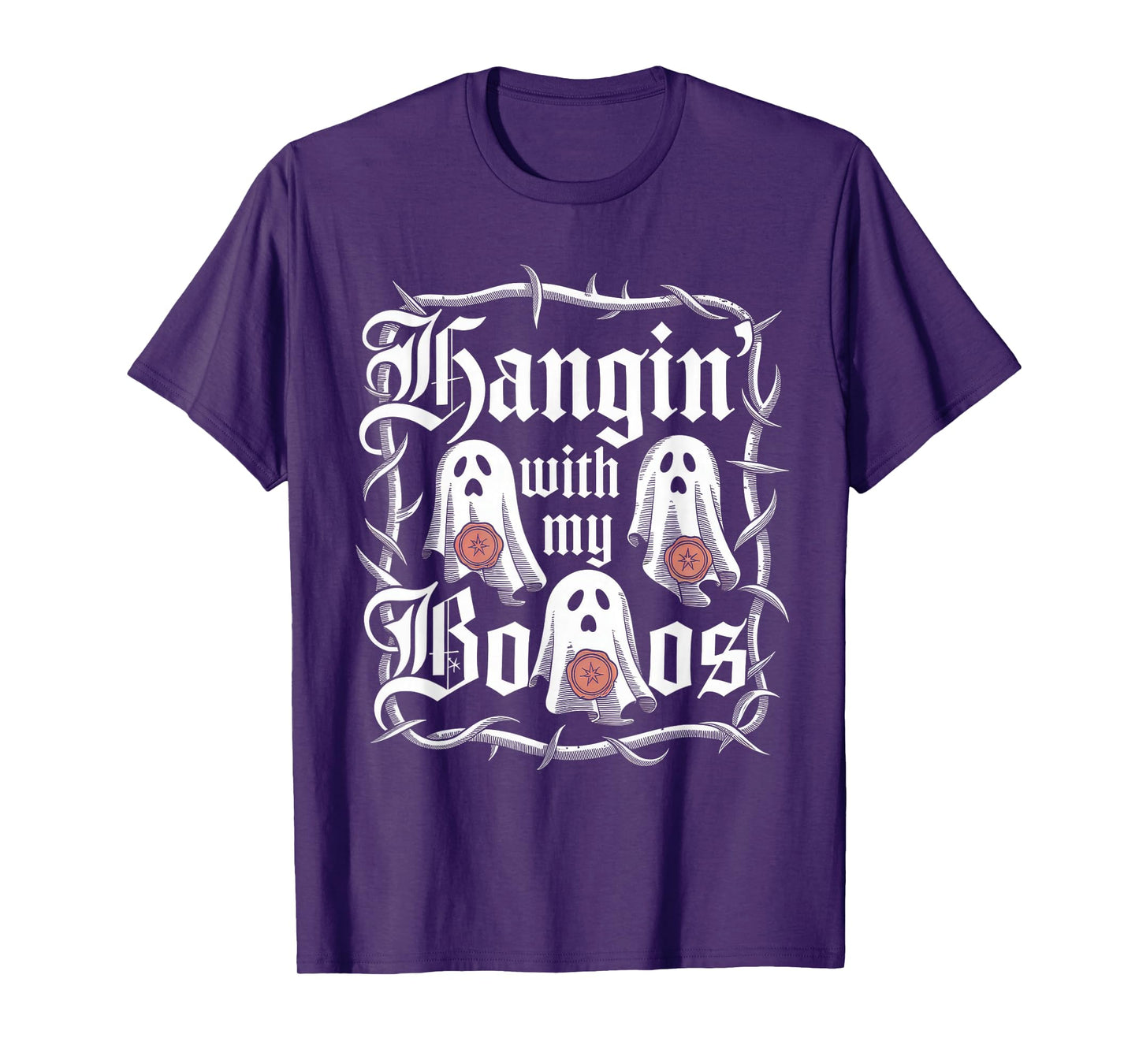 Hangin' with My Boos Tshirt Halloween Ghost Scary Witch Men T-Shirt