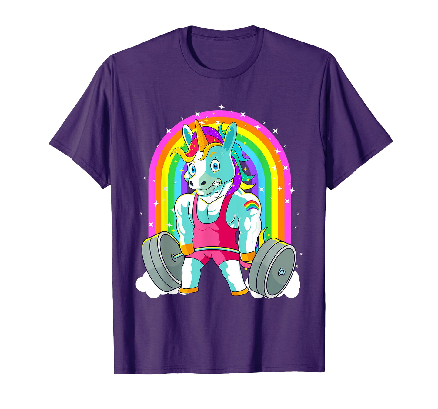 Gym Unicorn Deadlift Weightlifting Workout Pride Men Women T-Shirt