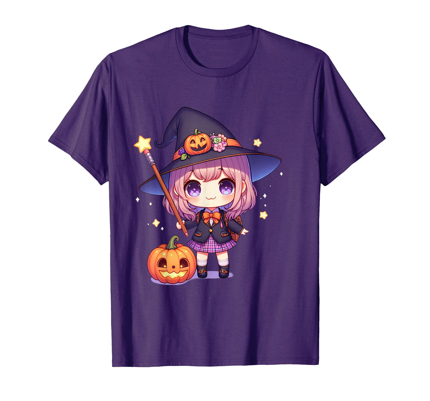 Cute Kawaii Halloween Witch Girl T-Shirt T-Shirt