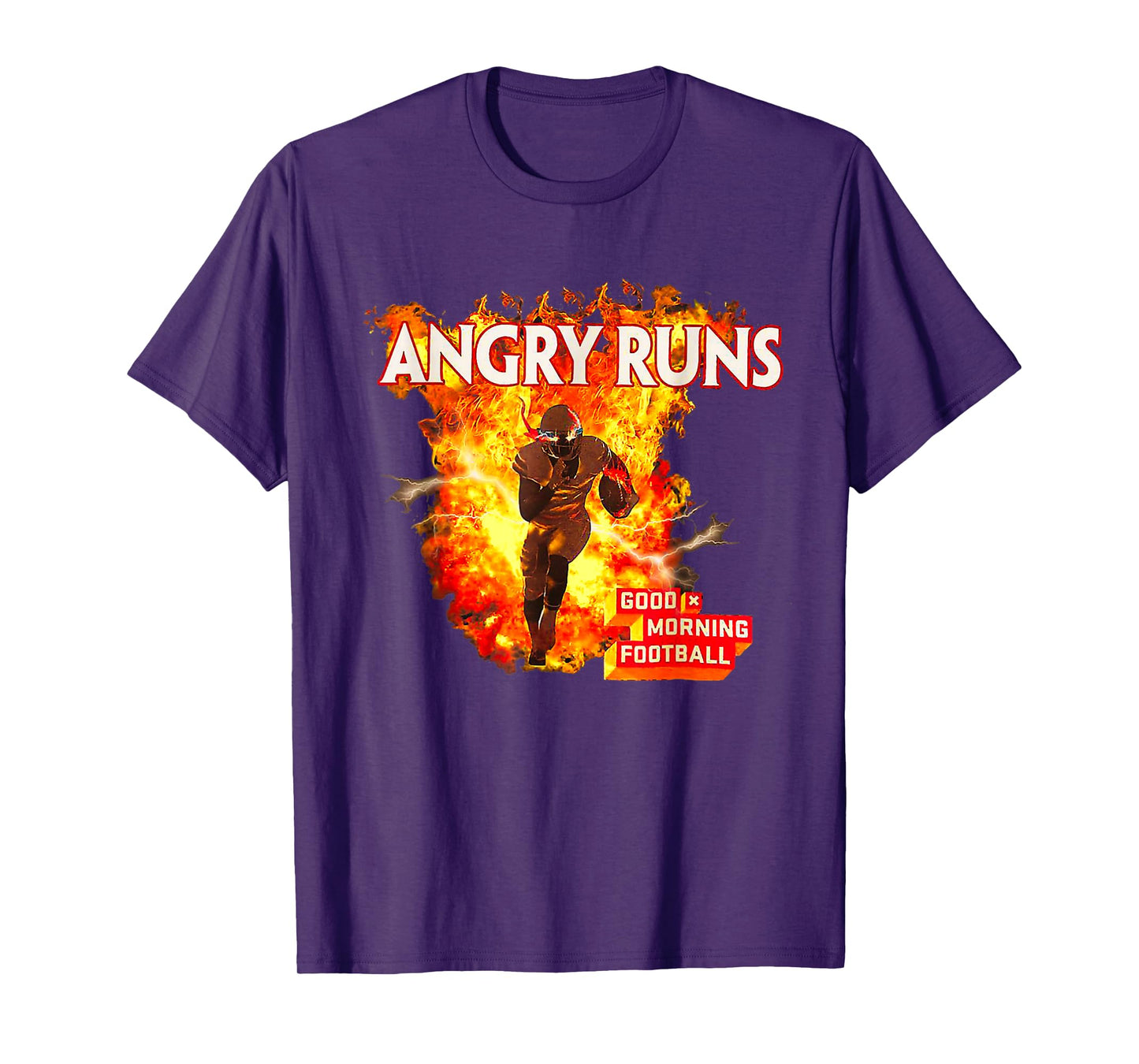 Angry Runs Good Morning Football Sport Lover Vintage Art T-Shirt