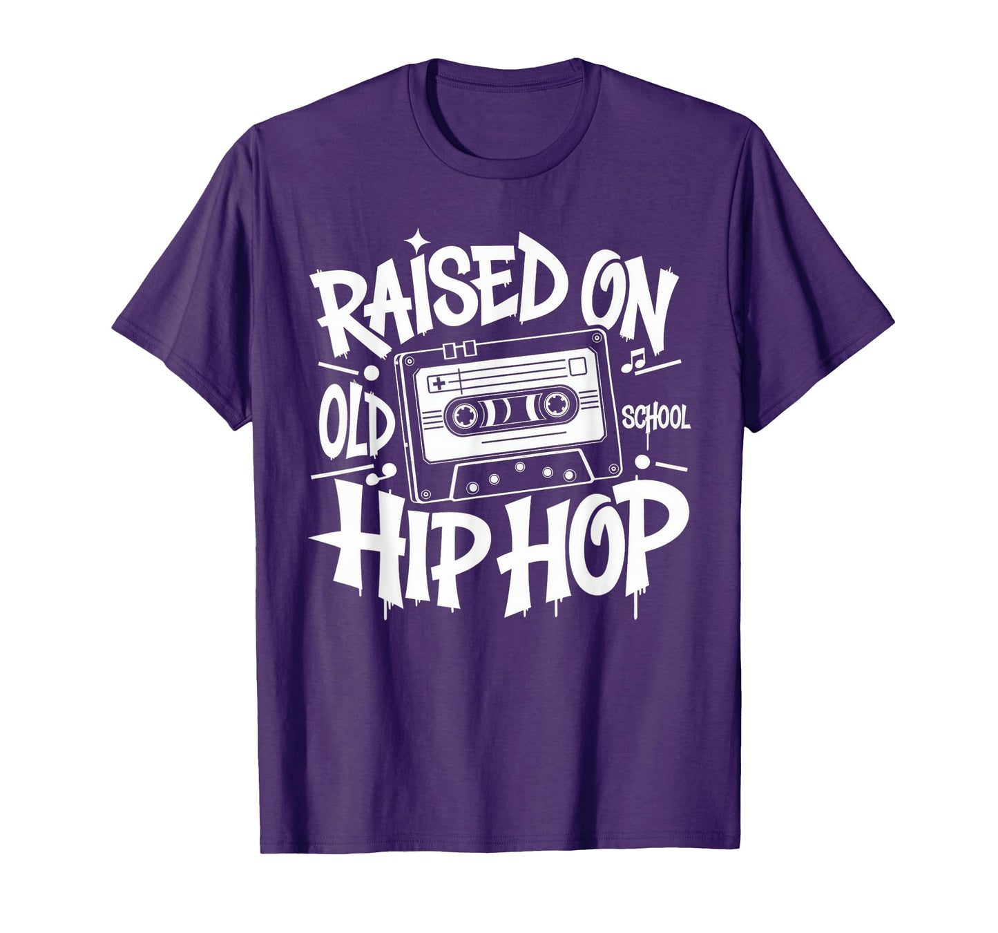 RAISED ON OLD SCHOOL Graffiti Rap HIP HOP Tshirt Cassette T-Shirt