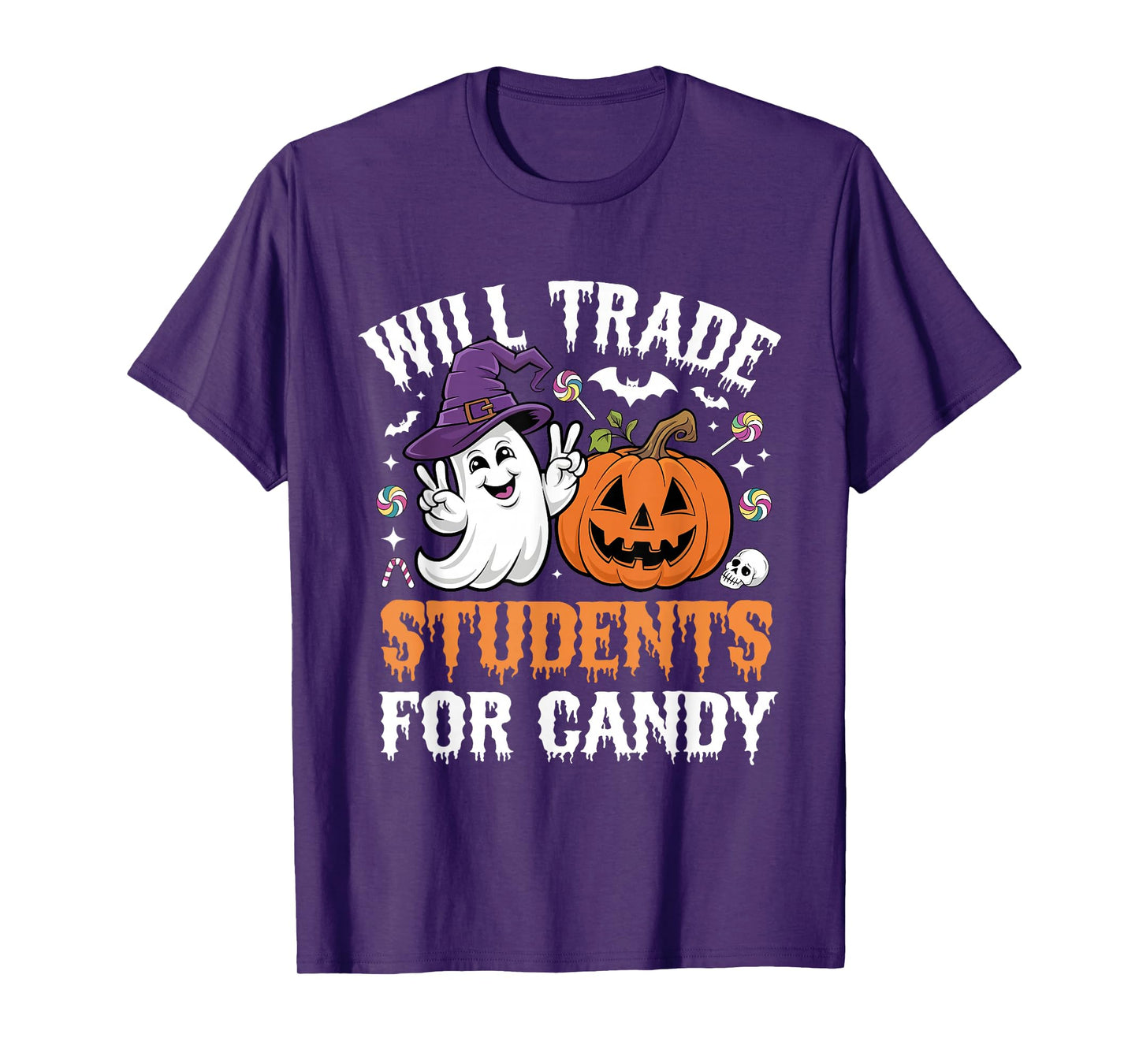 Will Trade Students for Candy Halloween Teacher School Humor T-Shirt
