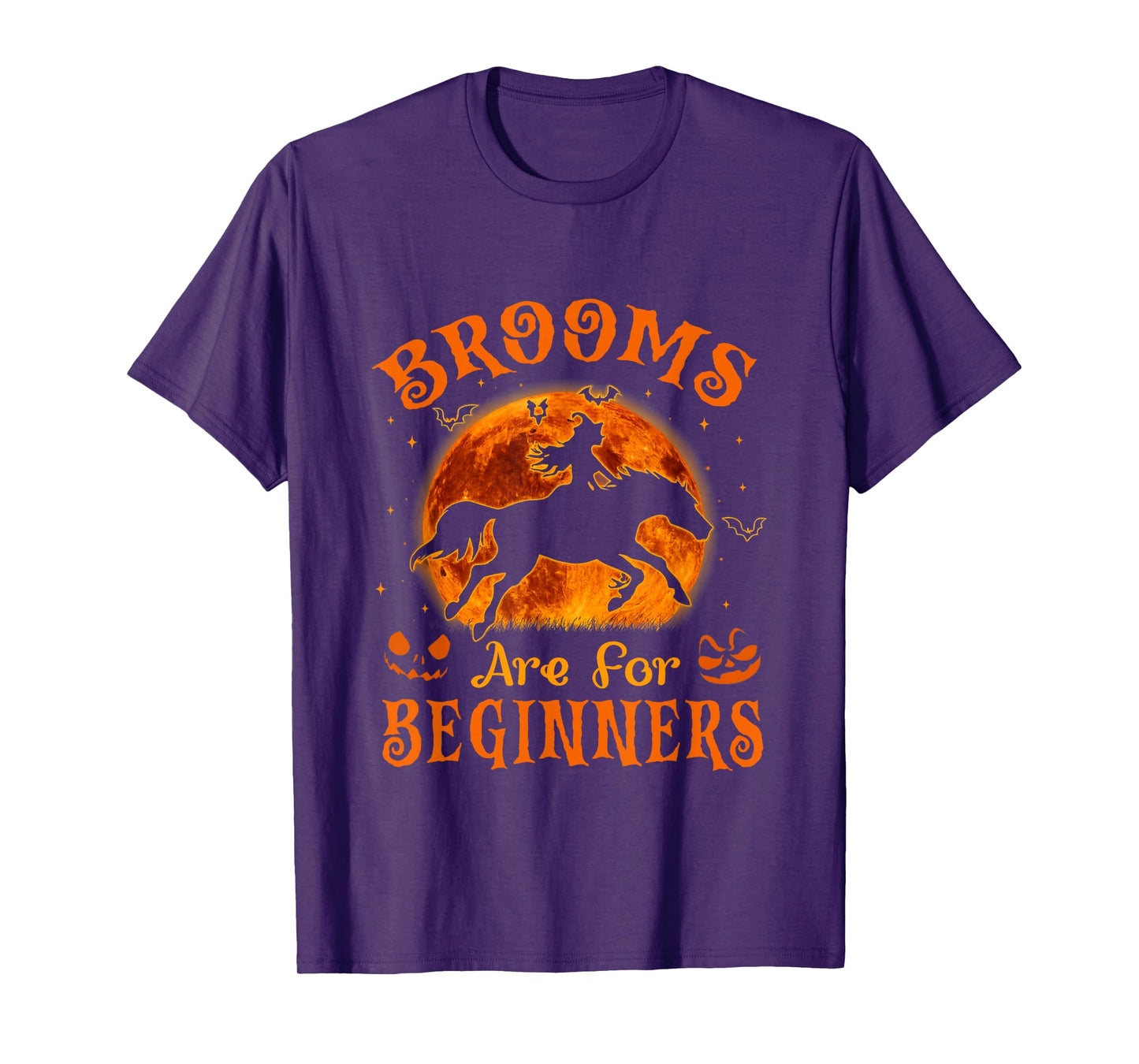 Brooms are for Beginners Horses Equestrian Witch Halloween T-Shirt