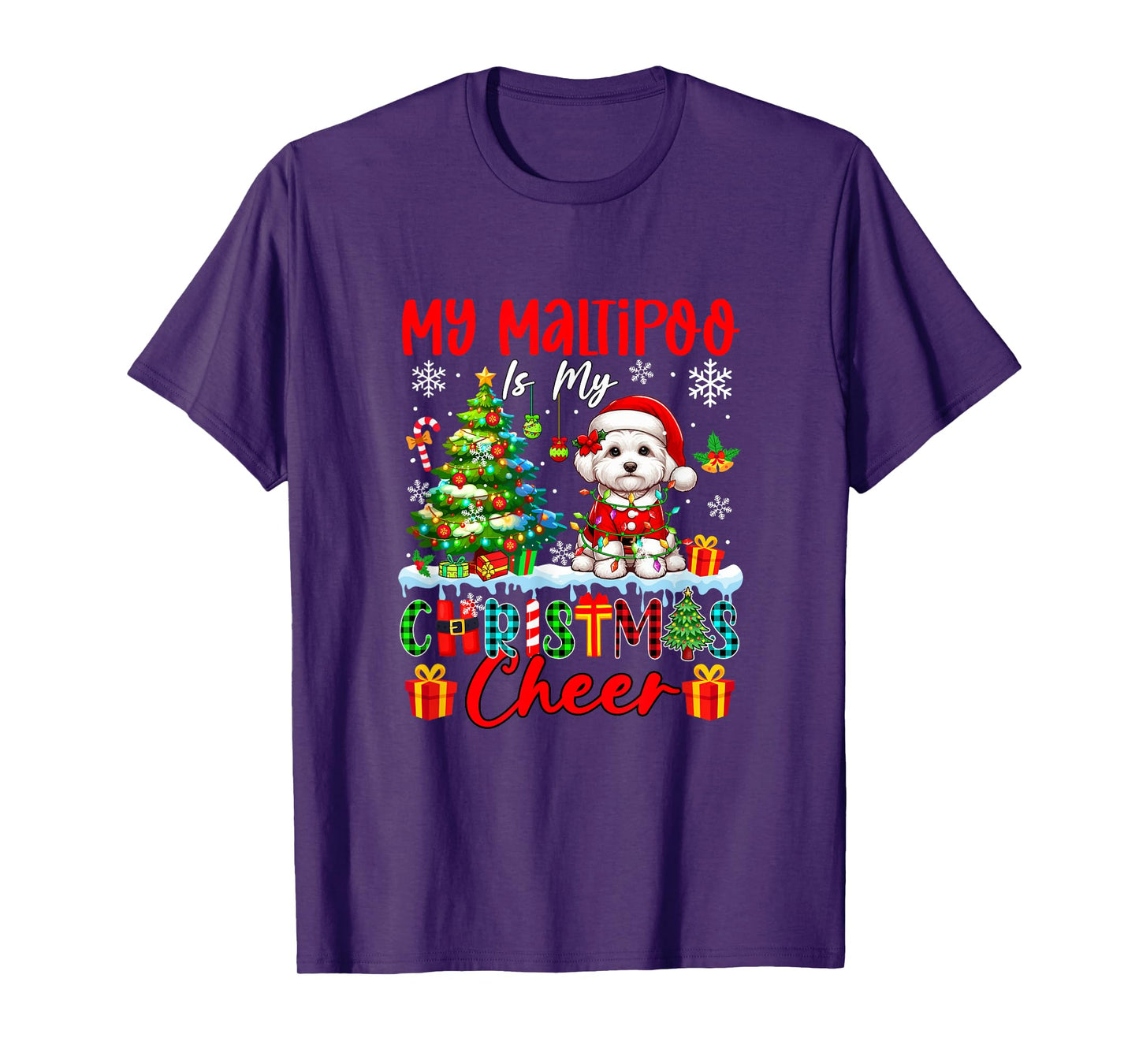 My Maltipoo is My Xmas Cheer Funny Santa Dog Owner Kids T-Shirt
