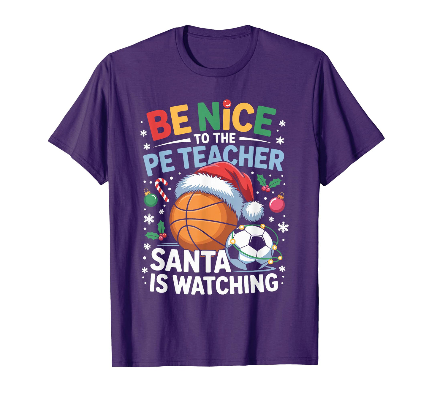 Funny PE Teacher Christmas Physical Education Xmas T-Shirt