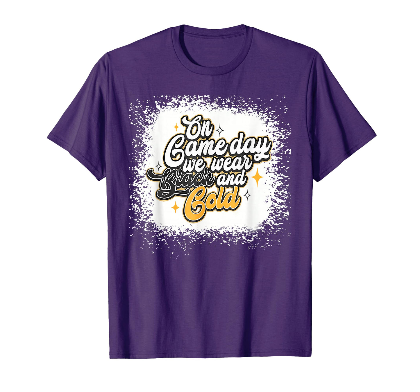 Bleached On Gameday Football We Wear Gold & Black T-Shirt