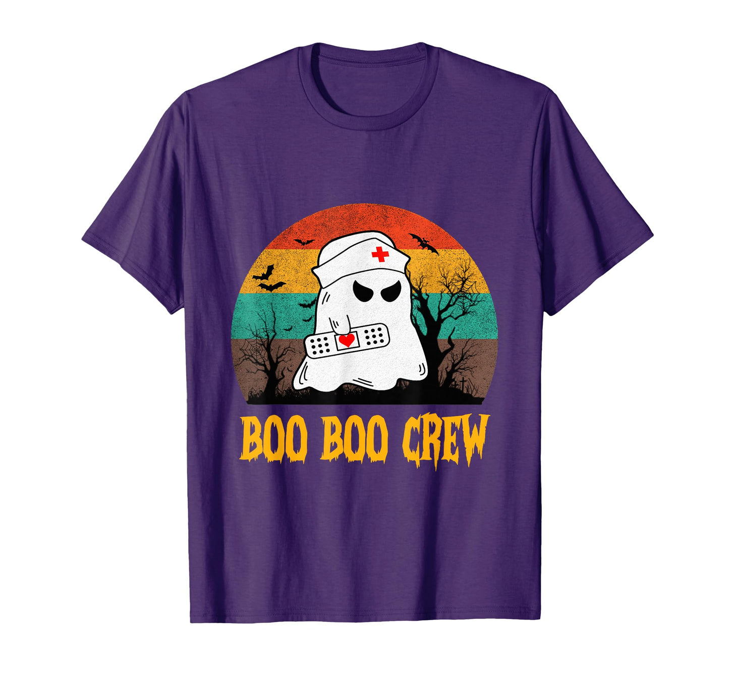 Boo Boo Crew Funny Nurse Shirt Halloween Ghost Costume Women T-Shirt