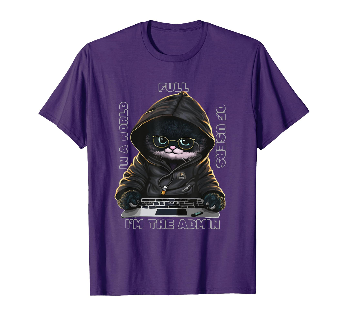 Cool Anonymous Cat Hacker - Hacker Cat Costume For Her/HIM Men Women Kids T-Shirt