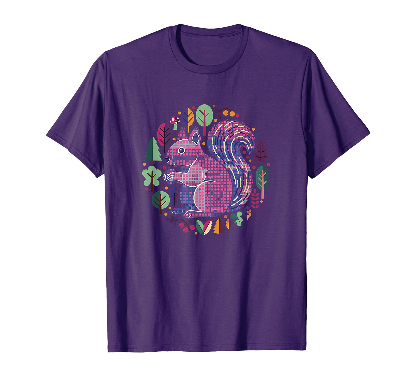 Cute Squirrel Wildlife Art Vintage Abstract Forest Animals T-Shirt