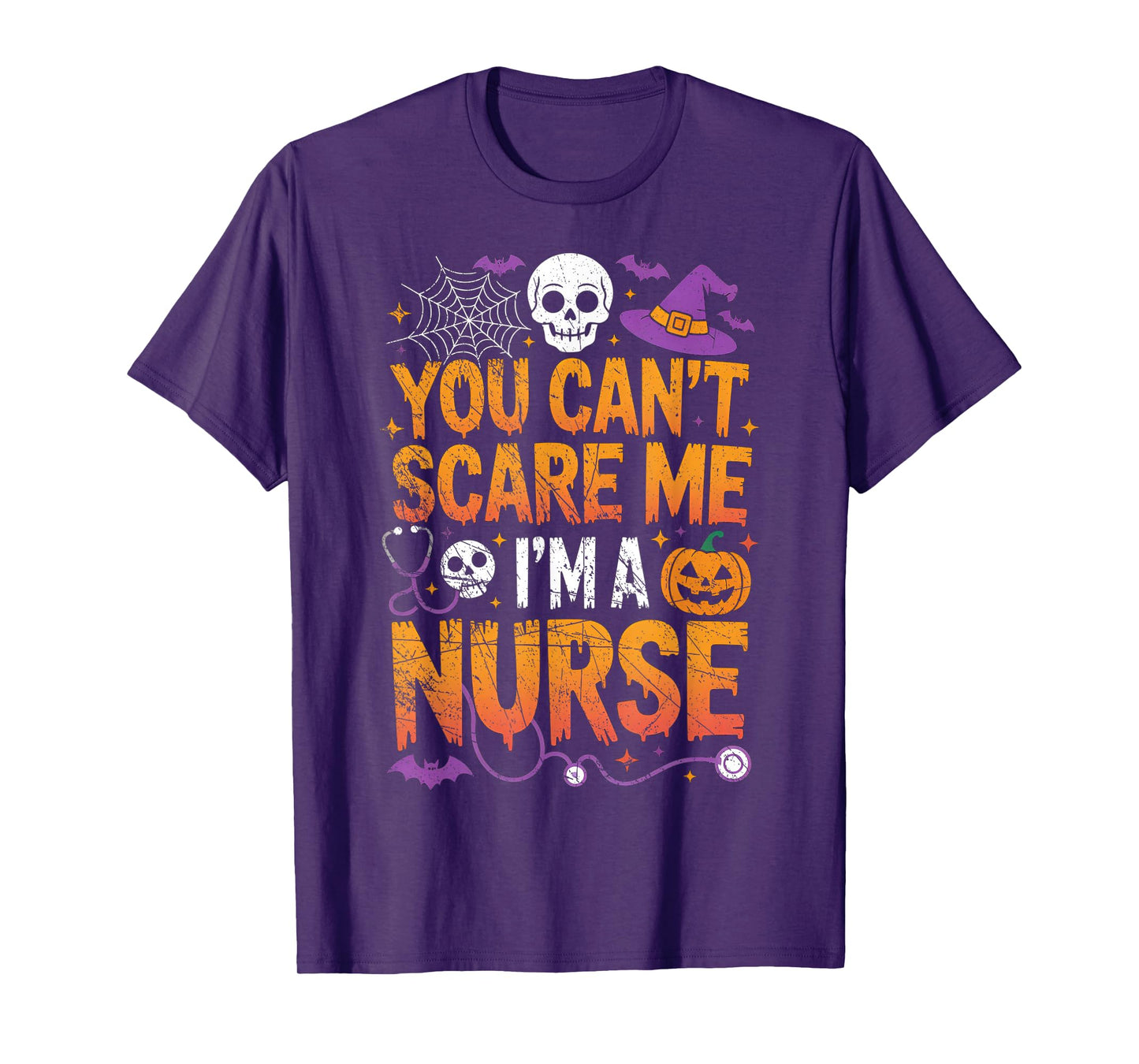 You Cant Scare Me Im a Nurse Halloween RN Witch Boo Funny T-Shirt