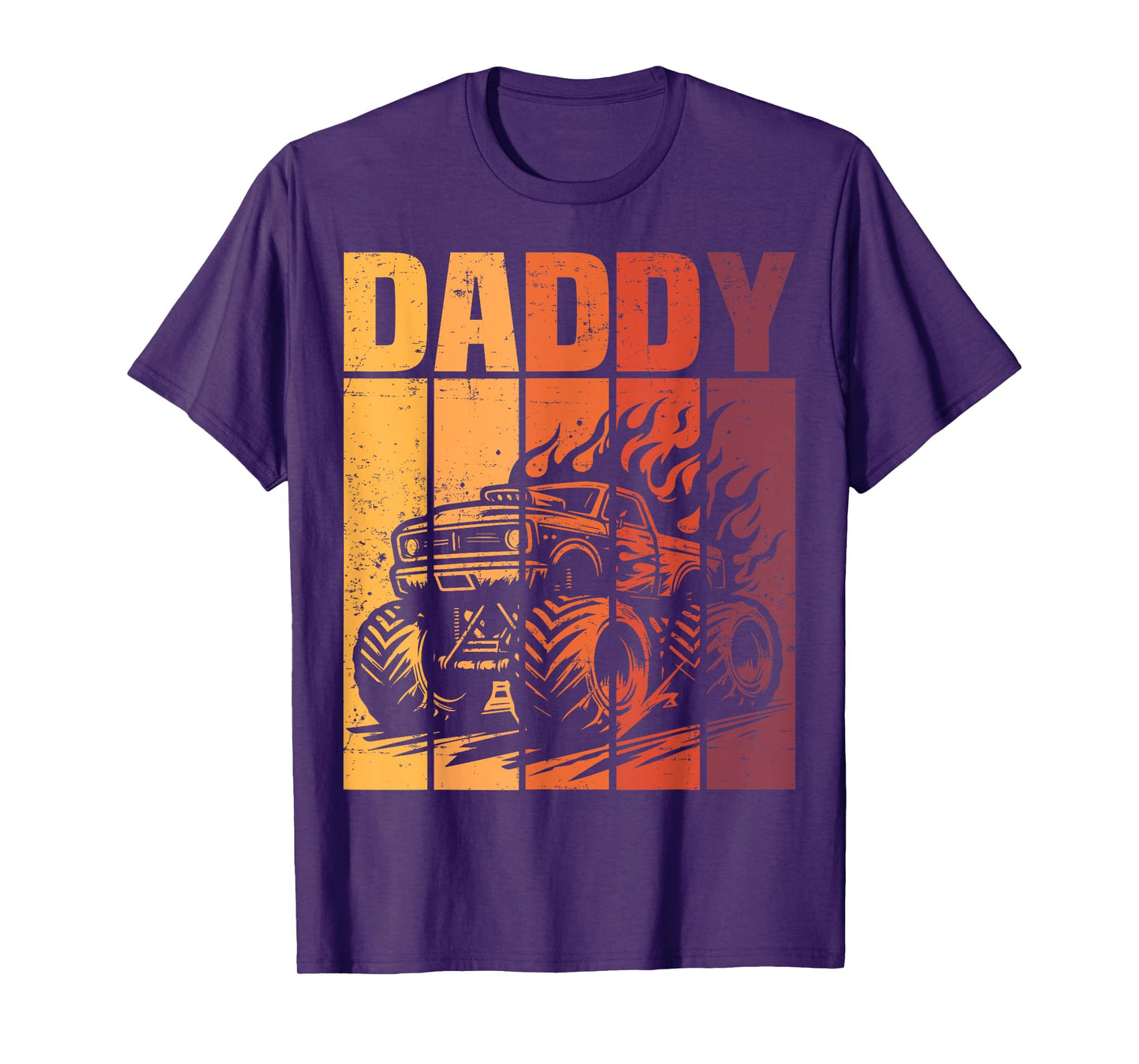 Retro Monster Truck Daddy Matching Family Birthday Party T-Shirt