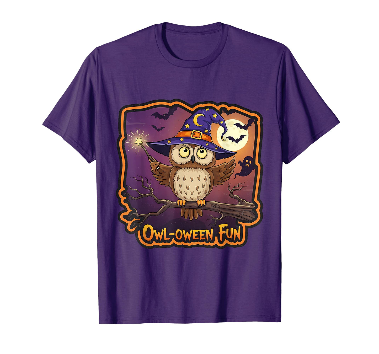 Owl-ween Fun Cute Owl Wizard Halloween T-Shirt