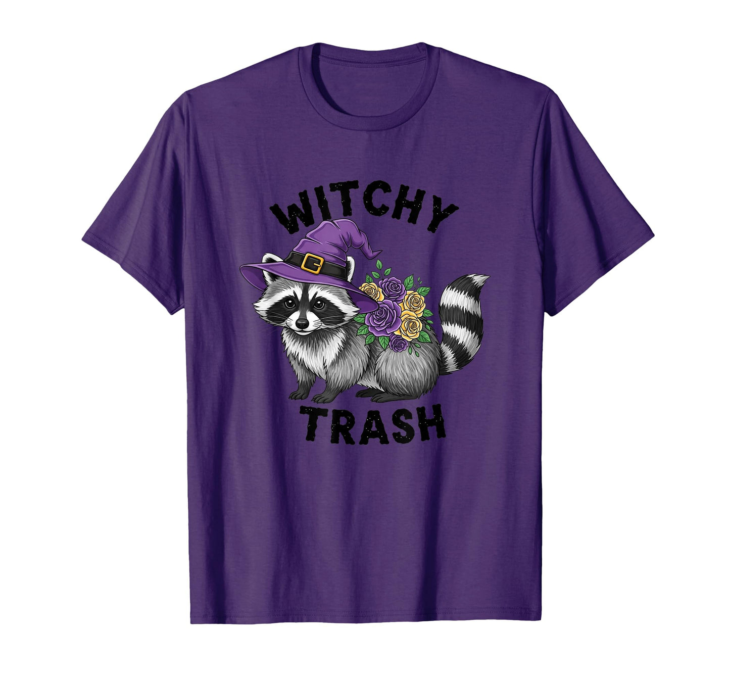 Witchy Trash Cute Raccoon Halloween Theme T-Shirt