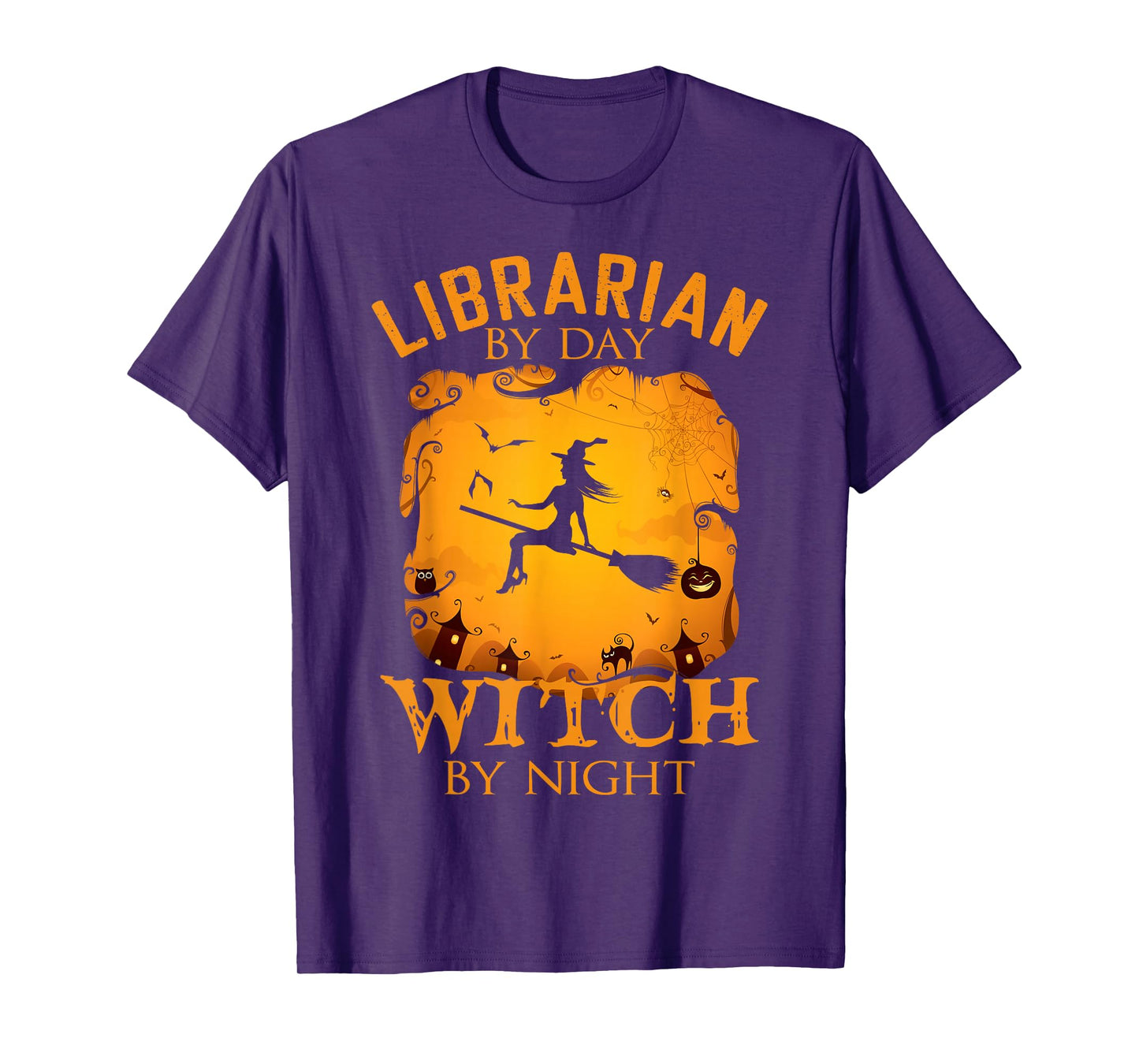 Librarian by Day Witch by Night Halloween Fun T-Shirt