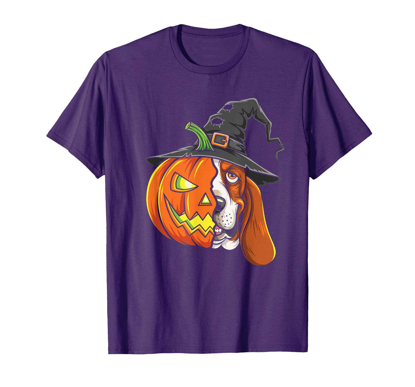 Basset Hound Pumpkin Jack O Lantern Halloween Mens Womens T-Shirt