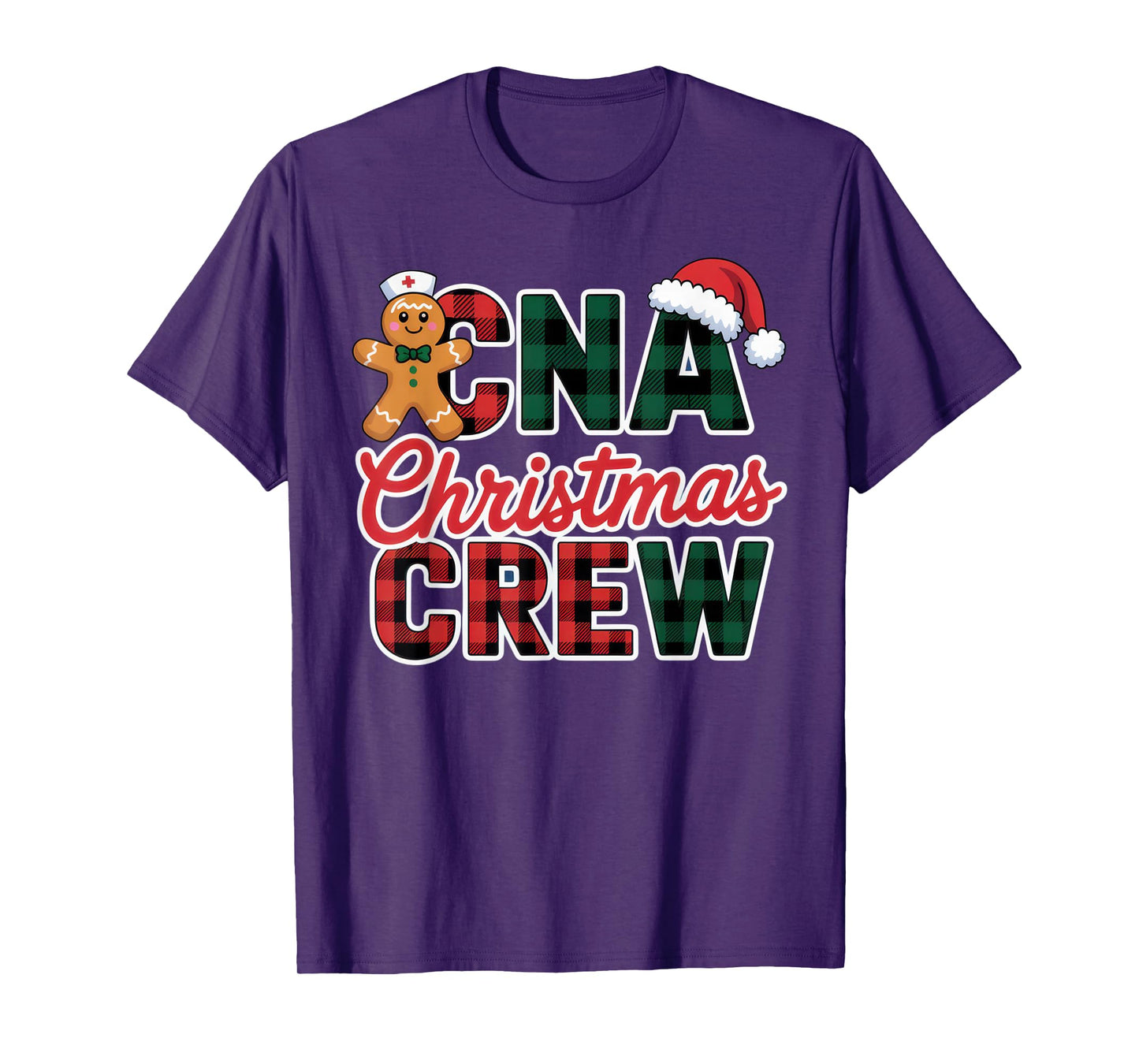 CNA Christmas Crew Plaid Festive Outfit for Healthcare T-Shirt