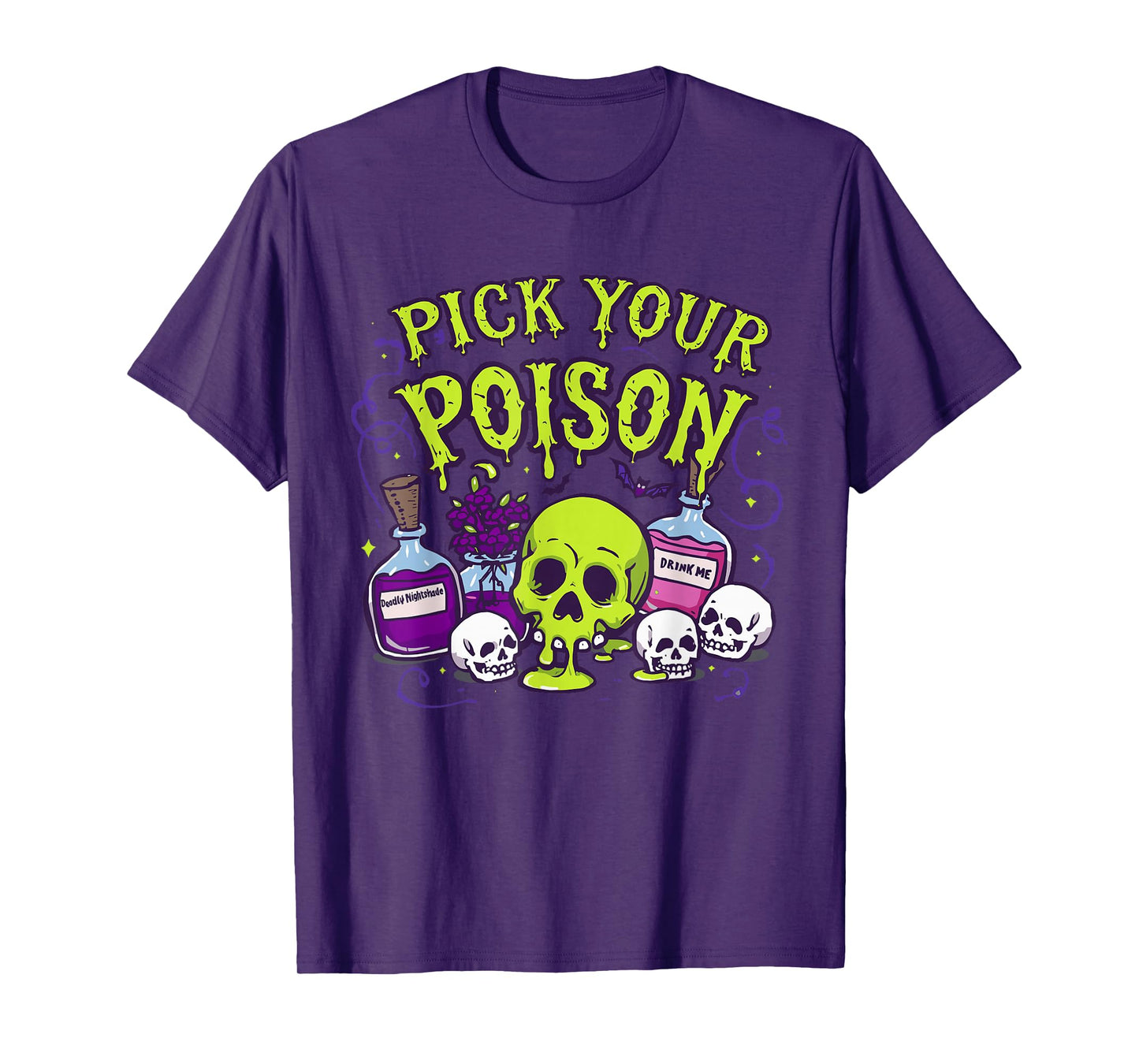 Pick Your Poison Spooky Potion Bottles Halloween T-Shirt