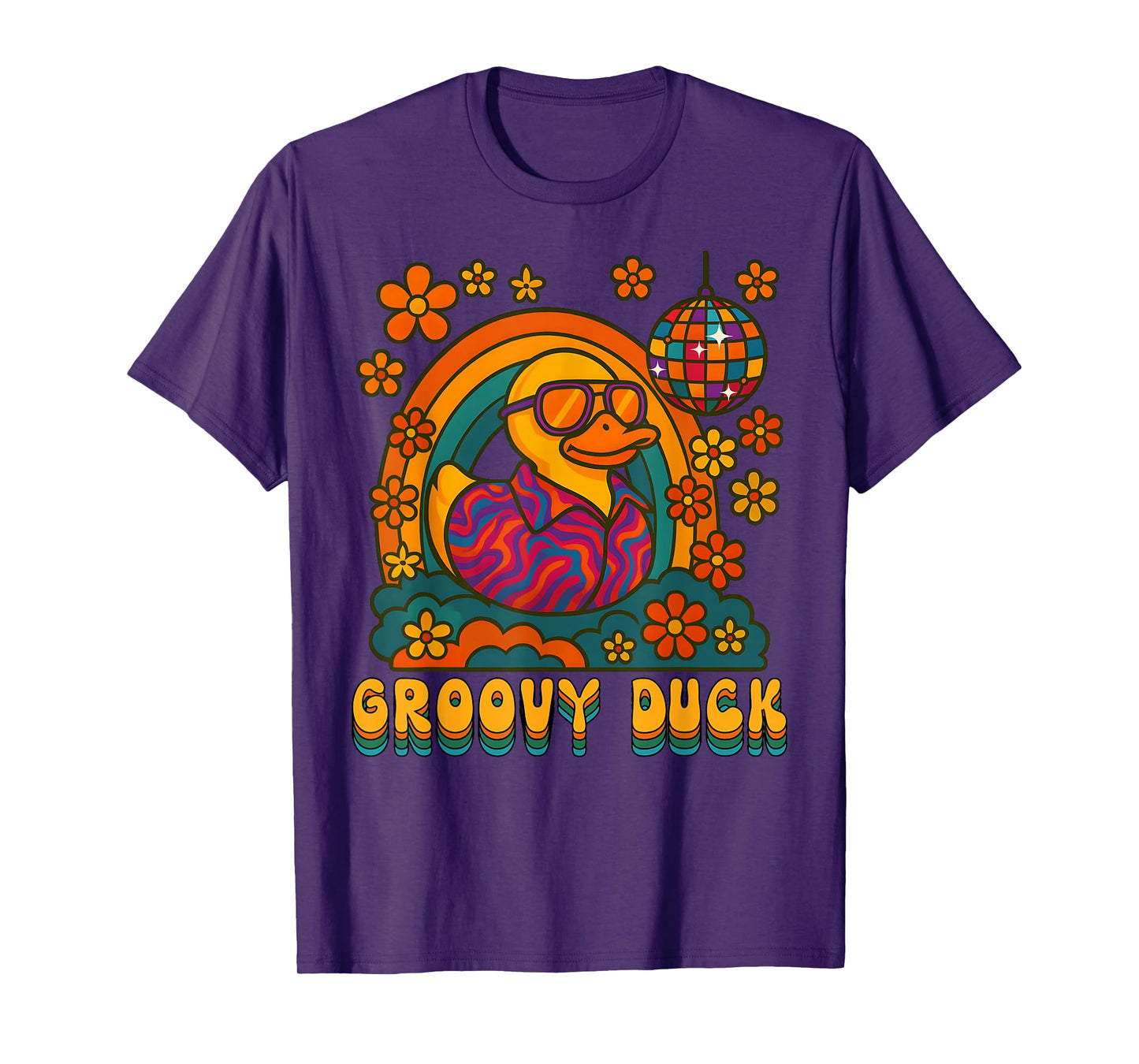 Disco Rubber Ducky Retro Groovy 70s Rubber Duckie Vintage T-Shirt