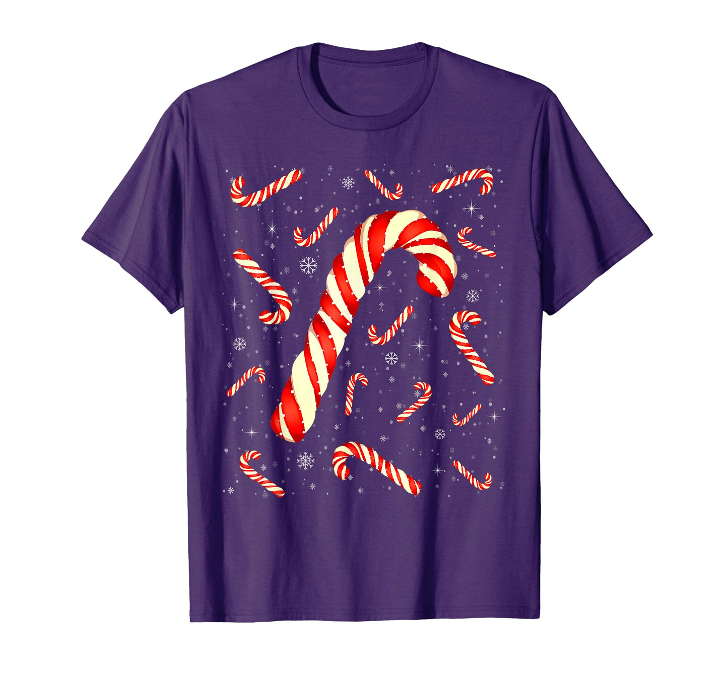 Candy Cane Santa Hat Christmas Lights Merry and Bright Xmas T-Shirt