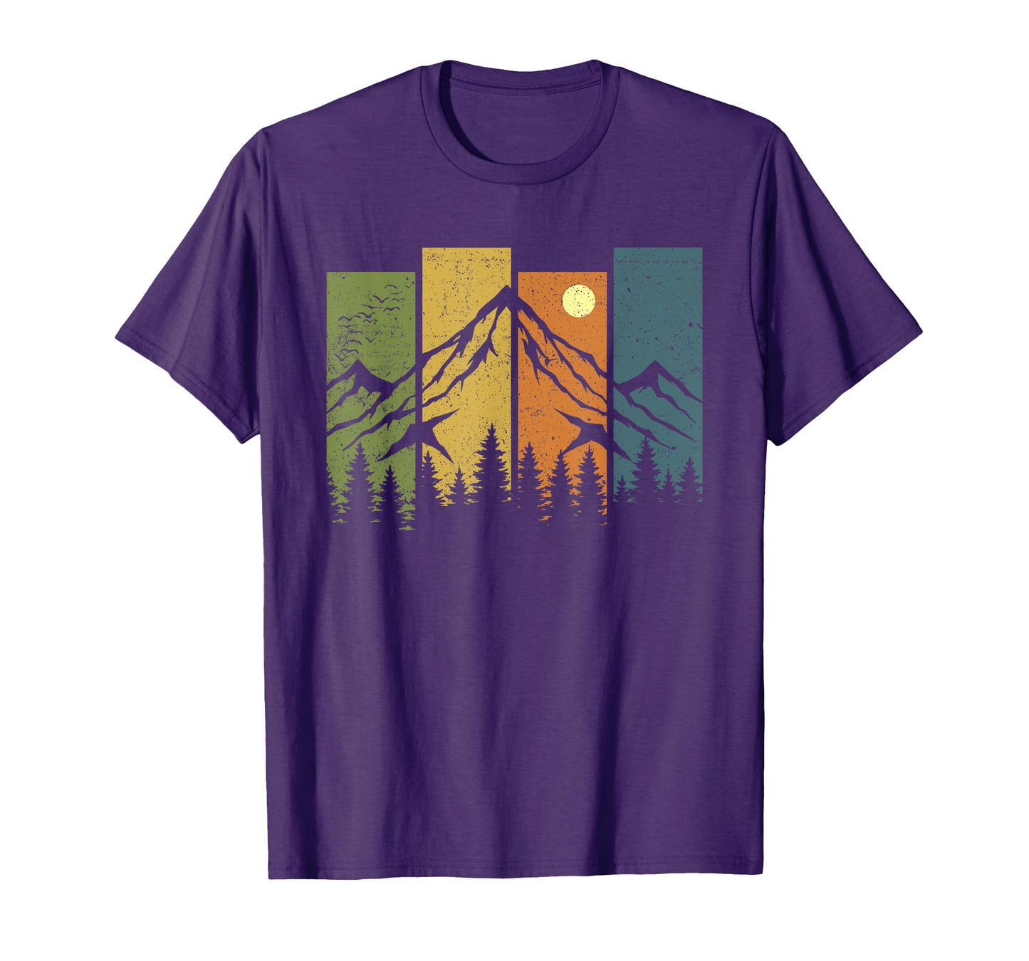 Retro Wildlife Forest Nature Trees Outdoors Mountains Hiking T-Shirt