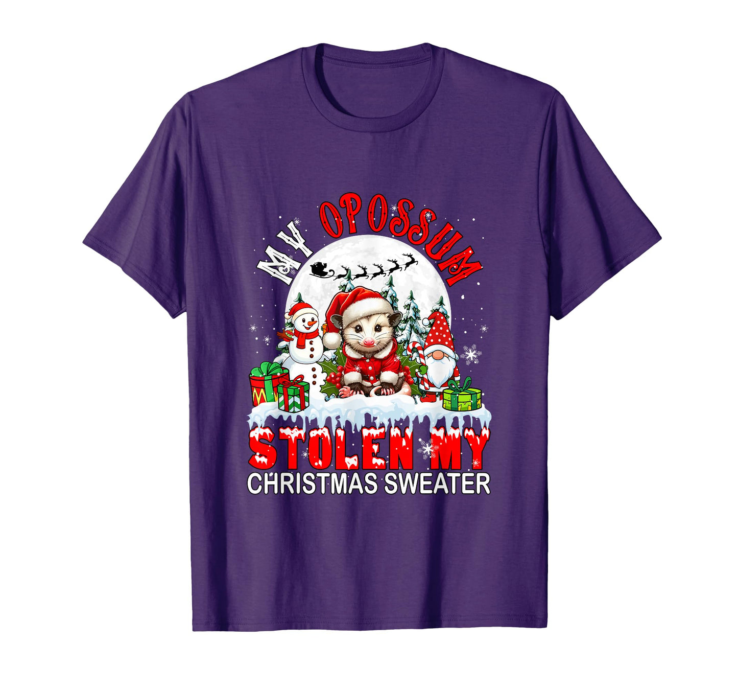 My Opossum Stolen My Christmas Sweater Santa Dog Owner T-Shirt