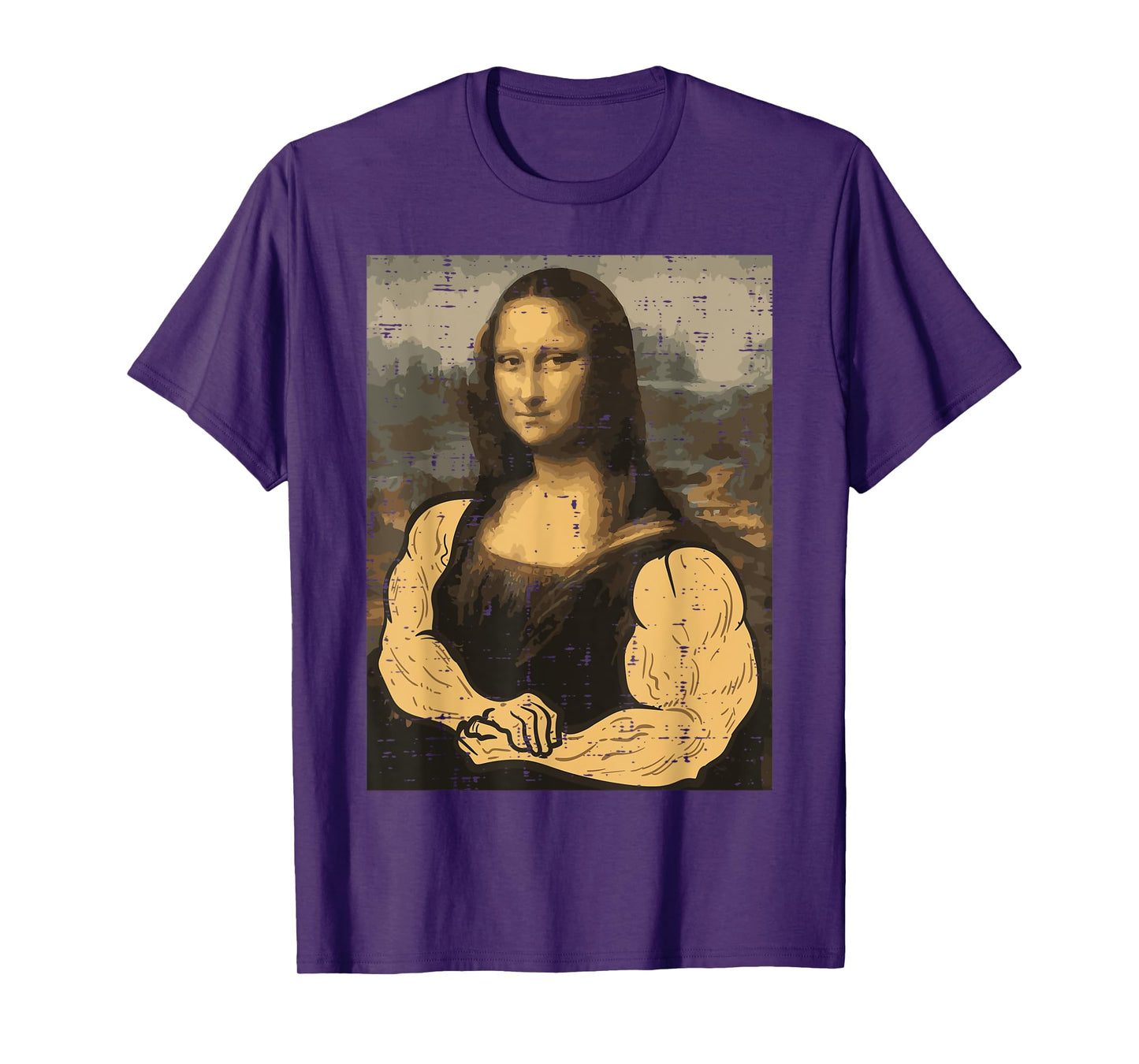 Gym Mona Lisa Muscle Fun Workout Fitness Bodybuilding Women T-Shirt
