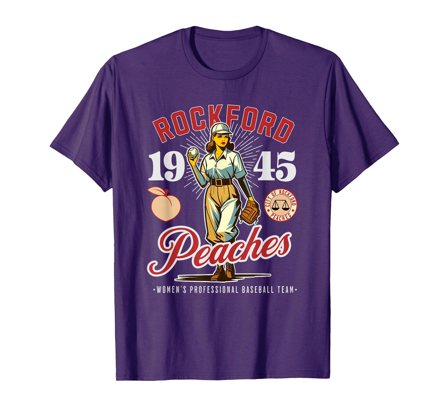 Rockford Peaches Women's Baseball Team 1945 Vintage T-Shirt
