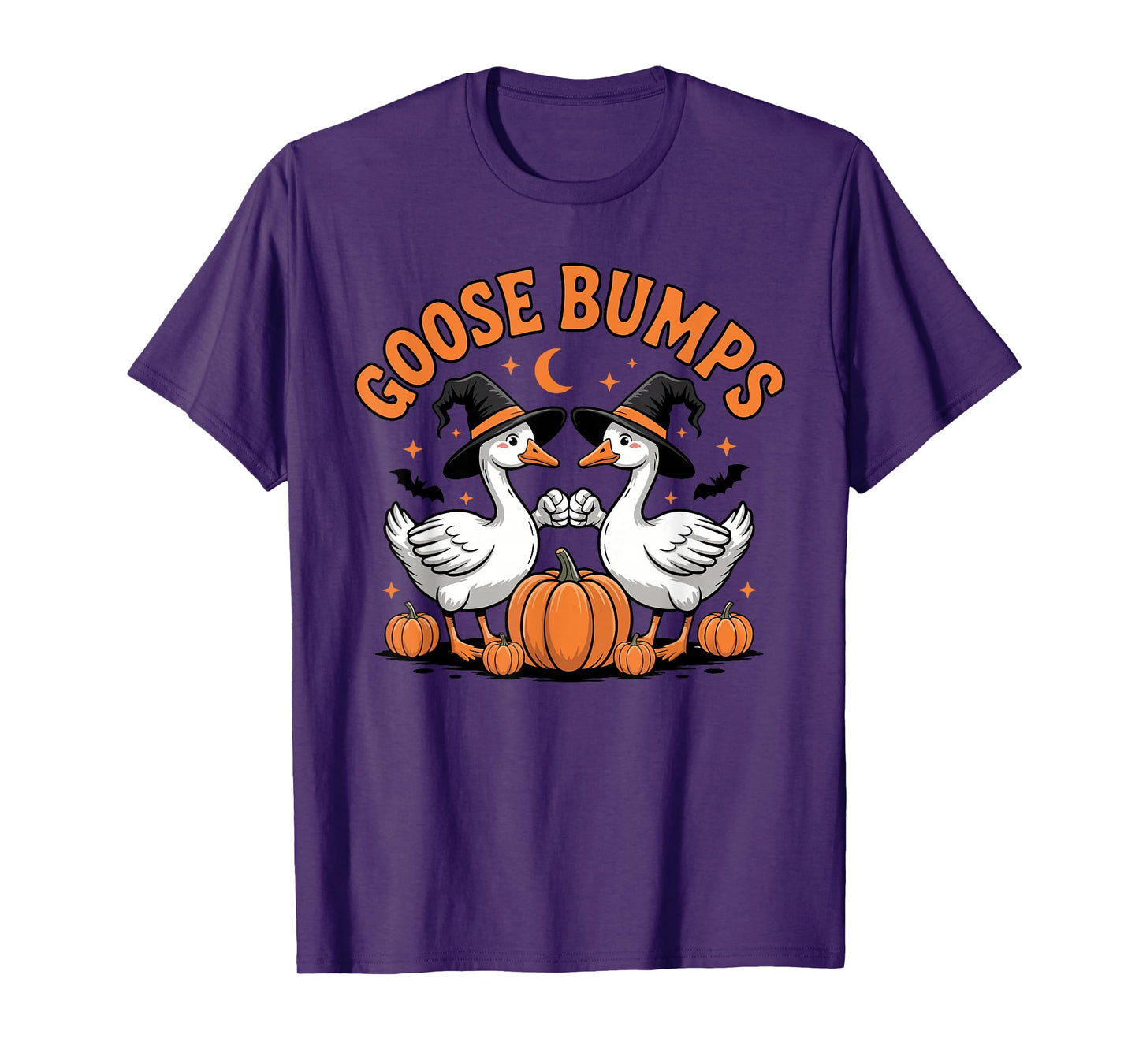 Witch Pumpkins Funny Halloween Goose Goosebumps T-Shirt