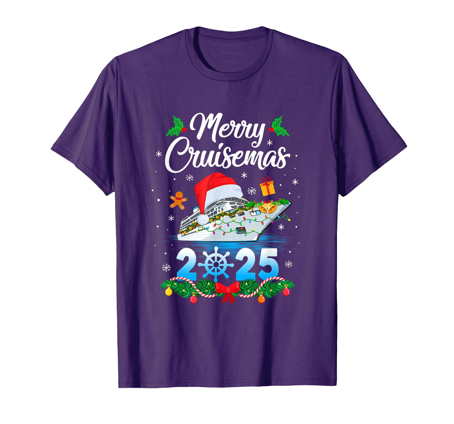 Merry Cruisemas 2025 Christmas Santa Reindeer Cruise Ship T-Shirt