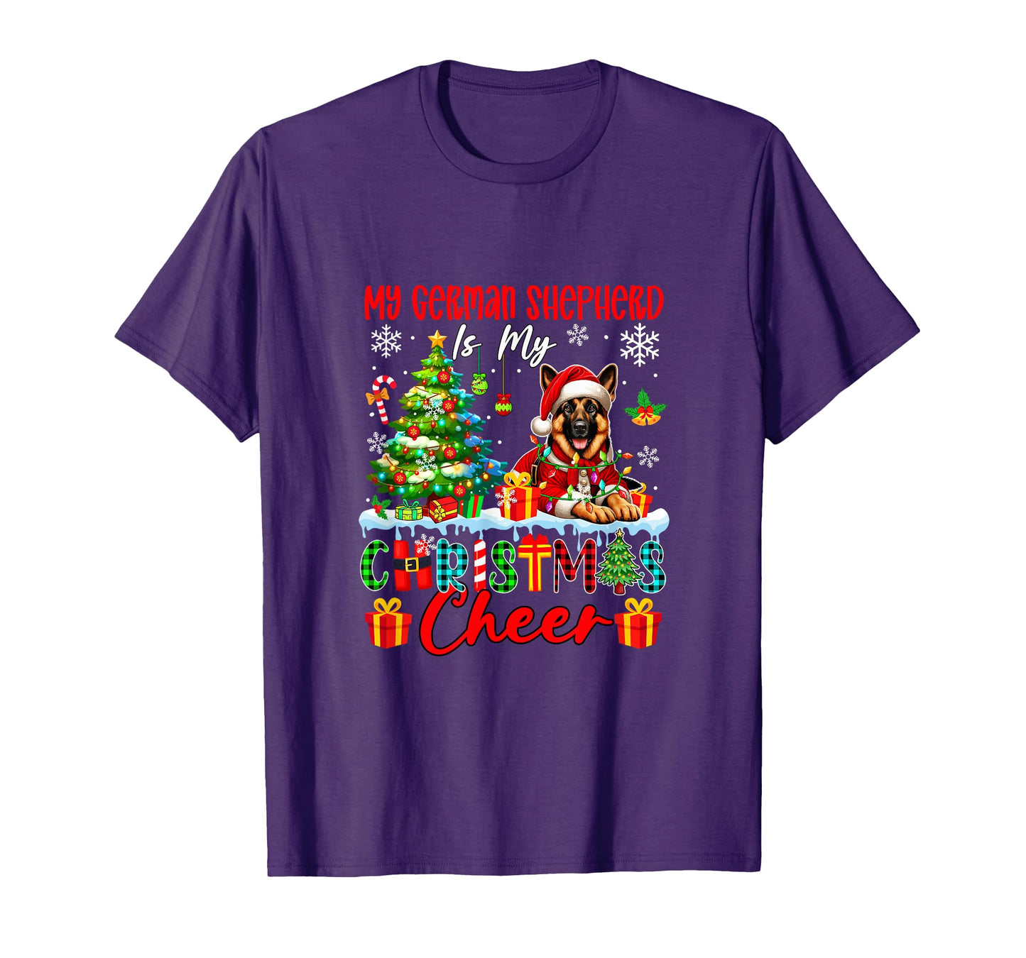 My German Shepherd is My Xmas Cheer Funny Santa Dog Owner T-Shirt