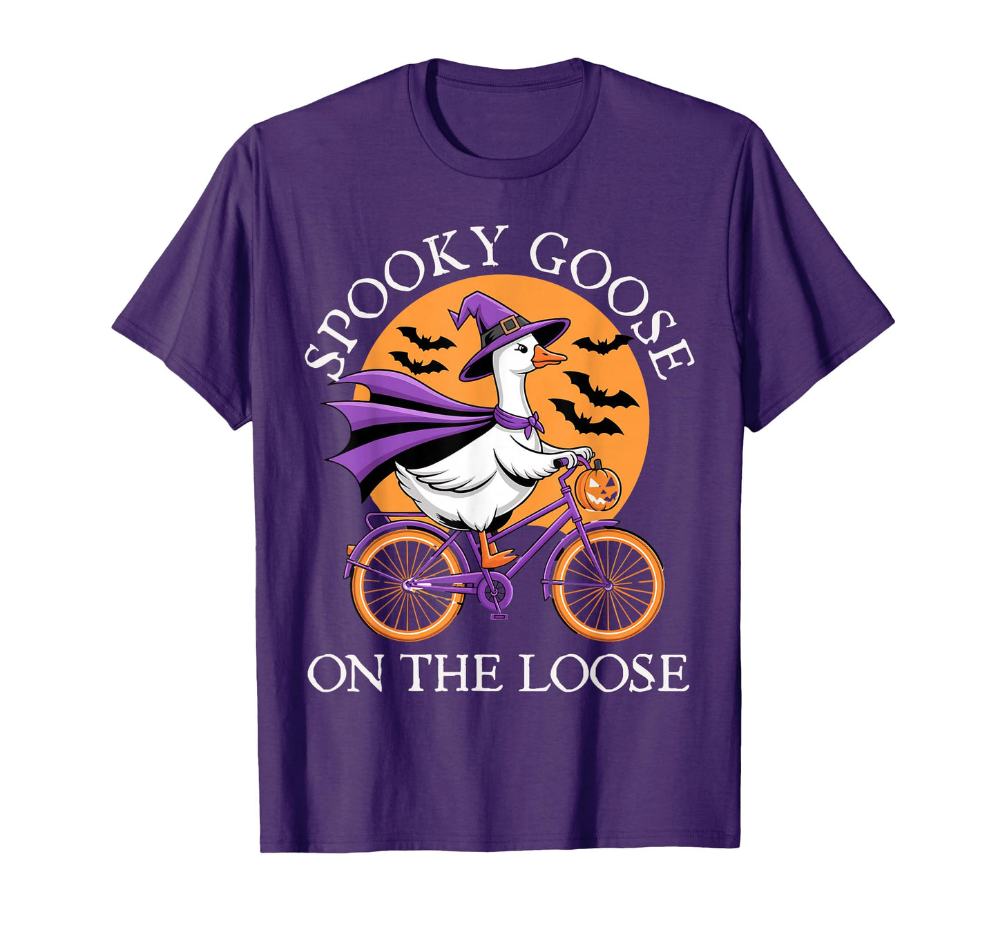 Spooky Goose On The Loose Funny Goose Witch Animal Halloween T-Shirt