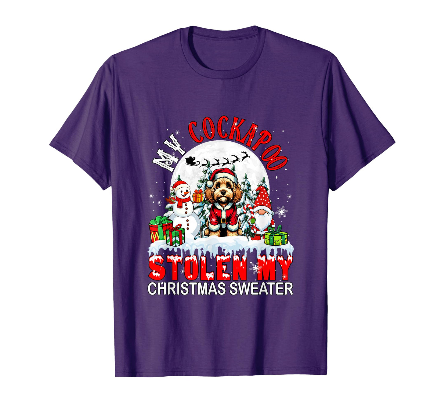 My Cockapoo Stolen My Christmas Sweater Santa Dog Owner T-Shirt