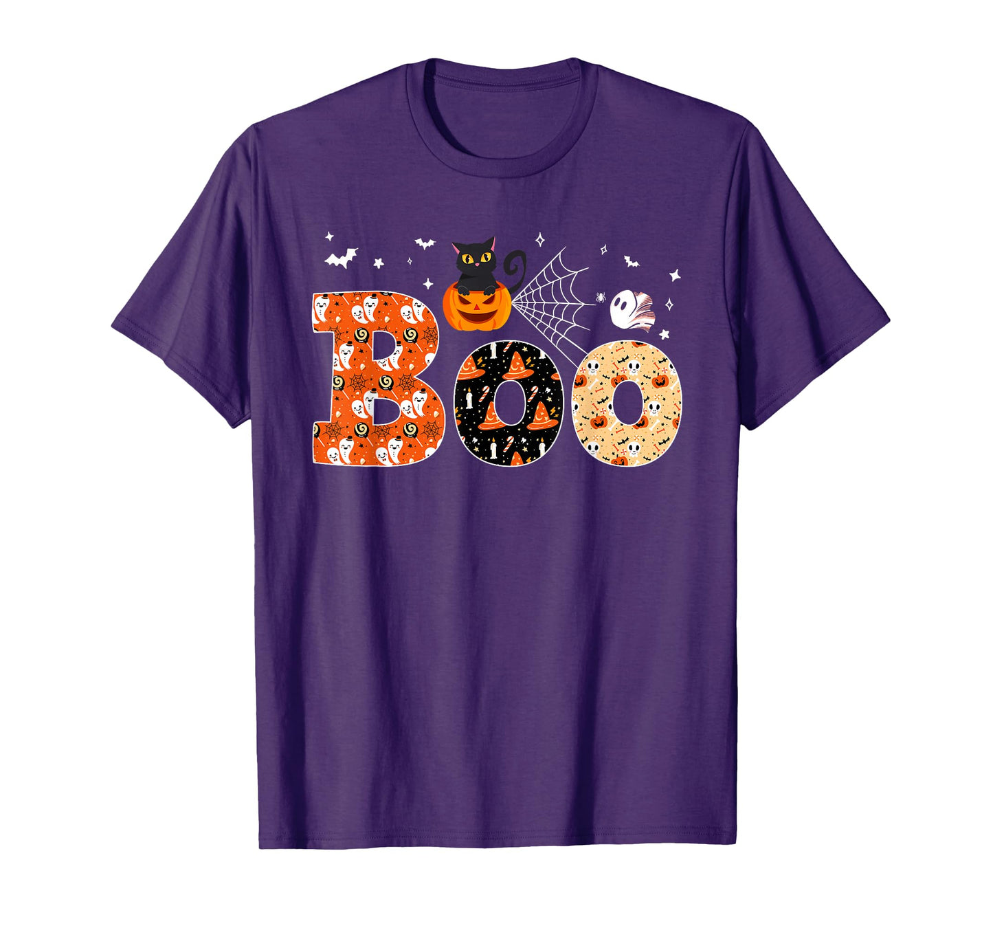Boo with Spiders and Witch Hat Halloween Costume T-Shirt