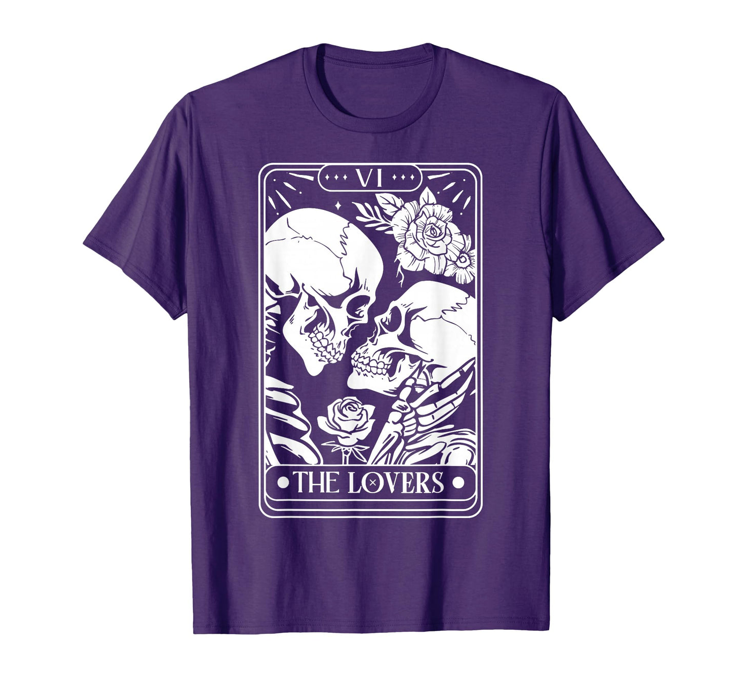 Tarot Card The Lovers Vintage Skeleton Goth Halloween Witch T-Shirt
