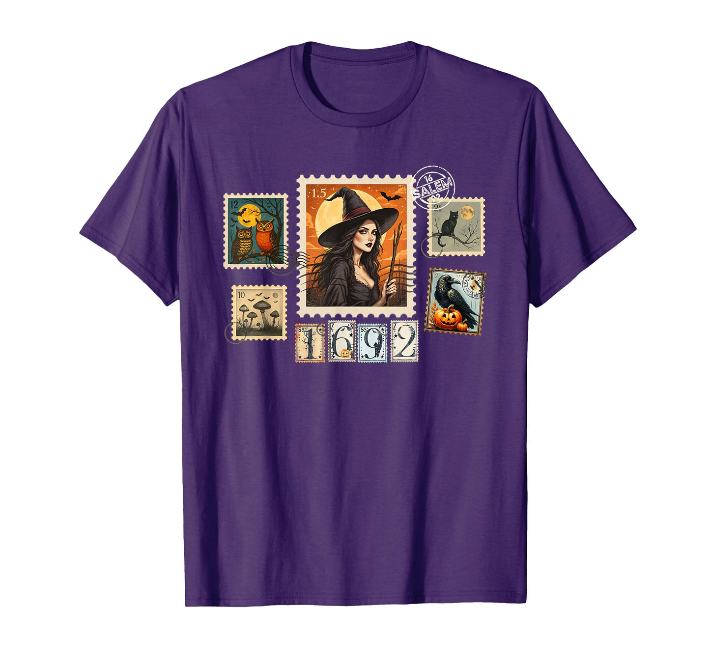 Witch Salem They Missed One 1692 Halloween Postage Stamps T-Shirt