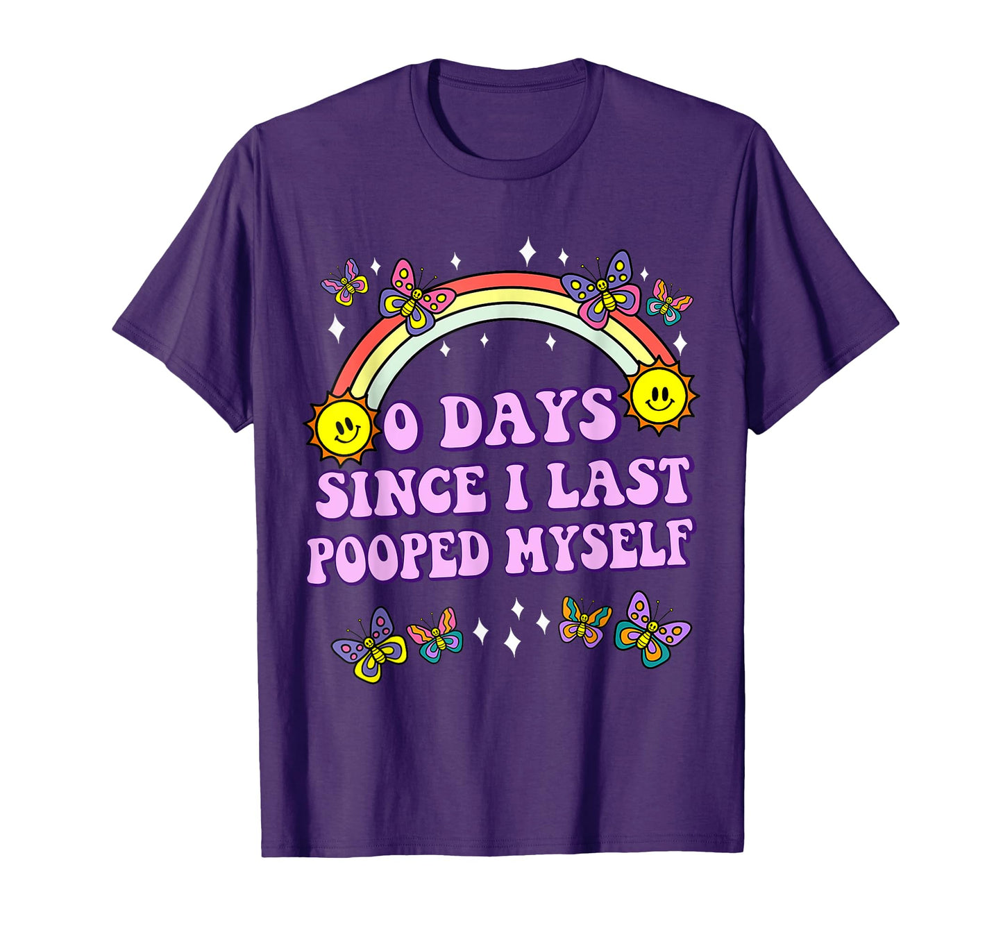 0 Days Since I Last Pooped Myself Funny Adult Humor Meme T-Shirt