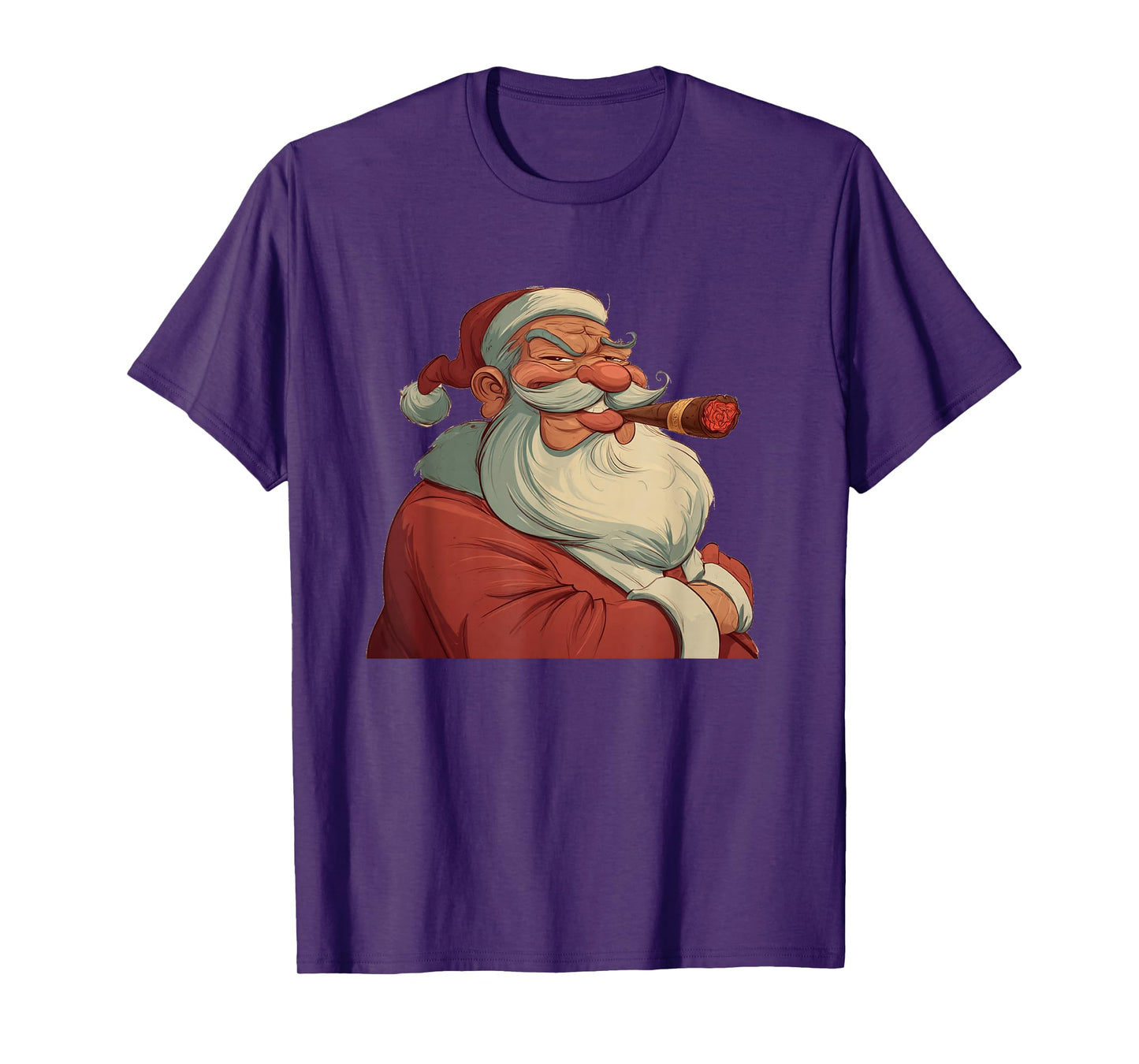 Funny Cartoon Santa Claus with Cigar Costume T-Shirt