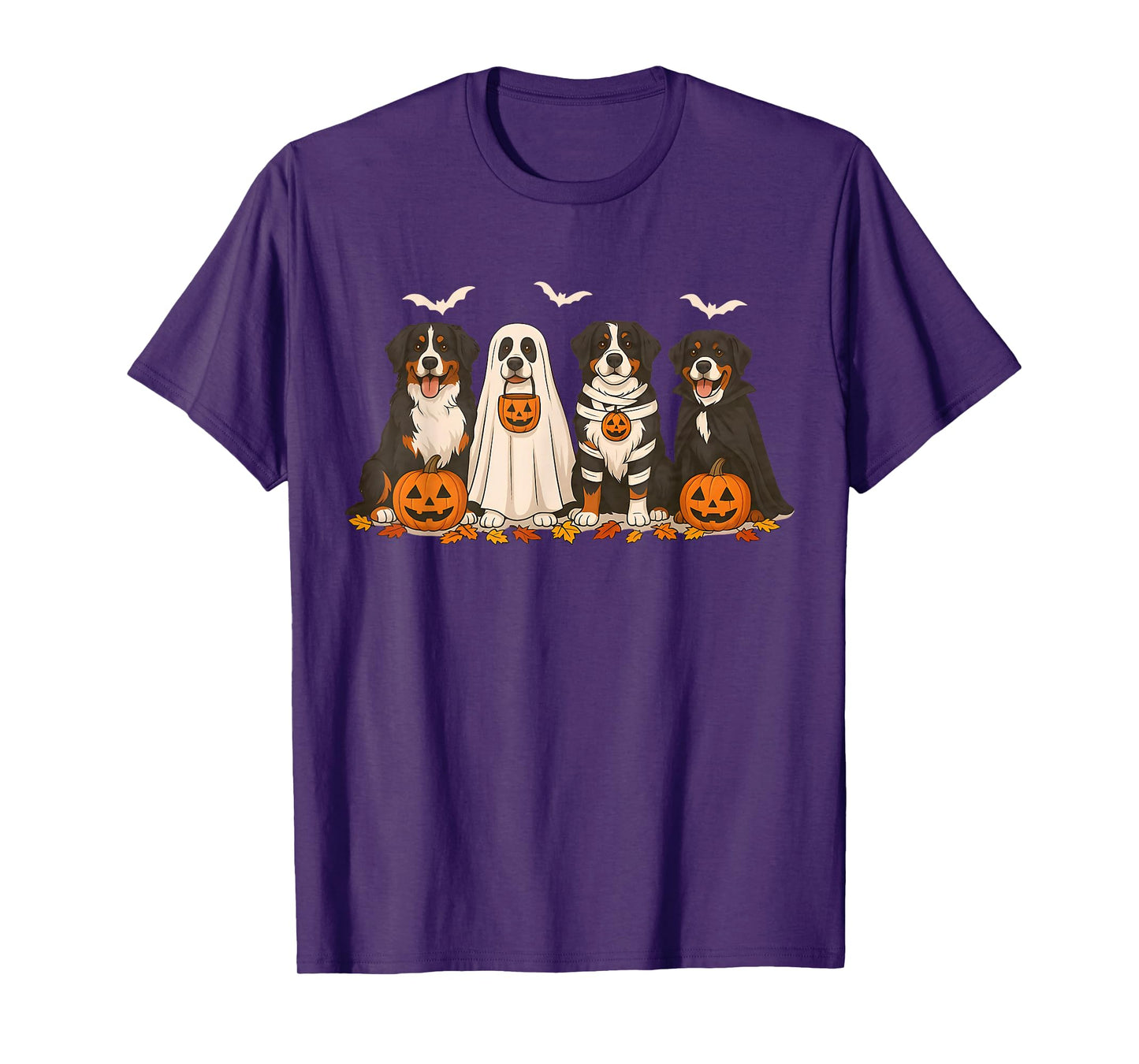 Retro Bernese Mountain Dog Halloween Funny Mummy Witch Ghost T-Shirt