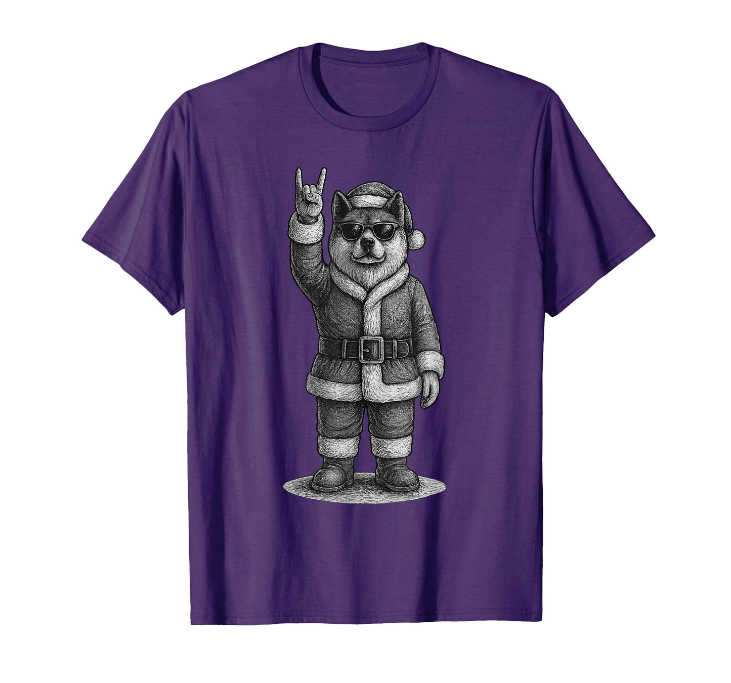 American Akita Rock Music Christmas Dog Lover T-Shirt