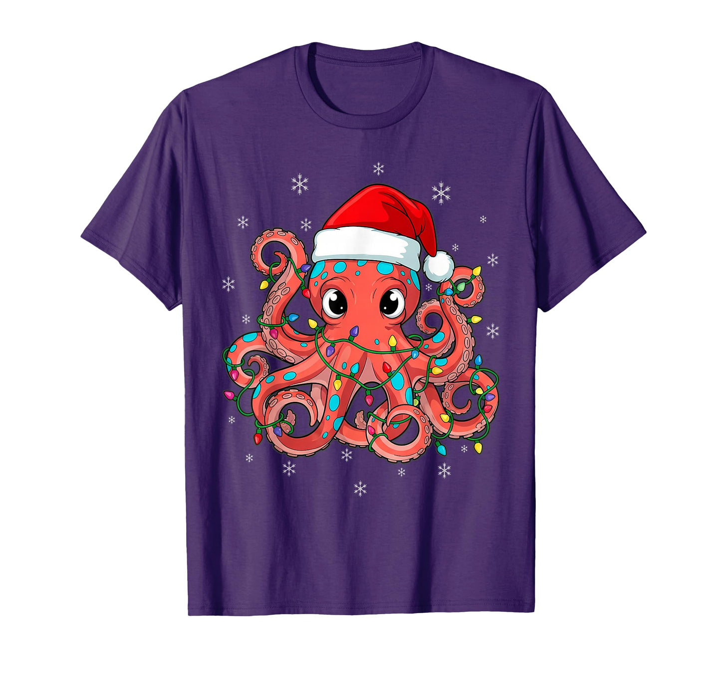 Octopus Christmas Santa Lovers Tree T-Shirt