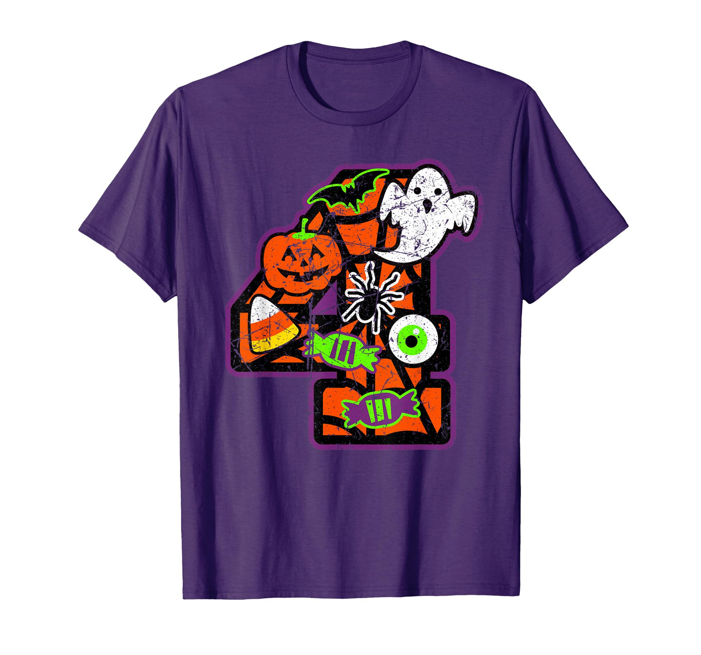 Bruh It's My 4th Birthday Halloween 4 Year Old Ghost Funny T-Shirt