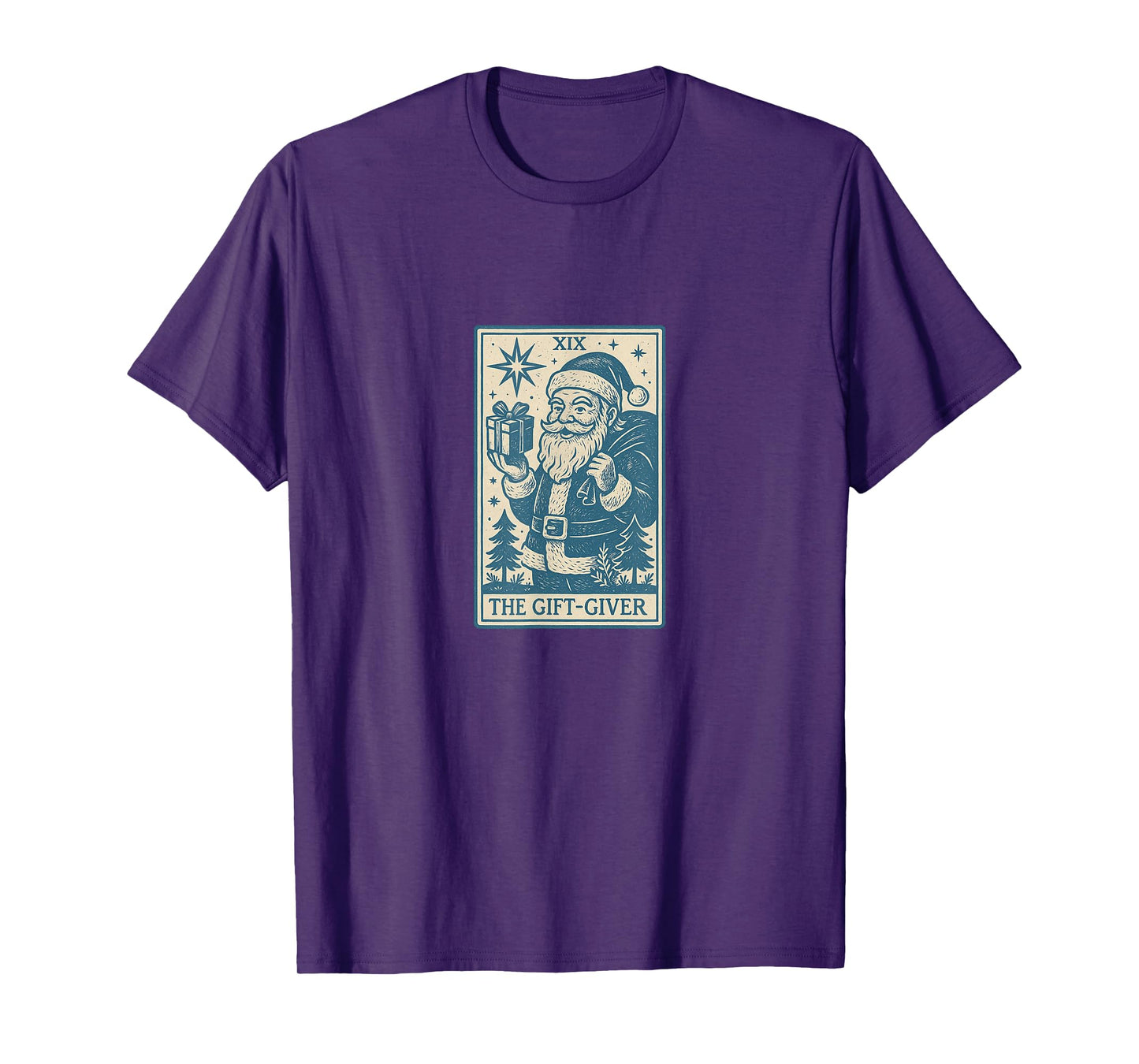 The Gift Giver Santa Claus Tarot Card Christmas Design T-Shirt