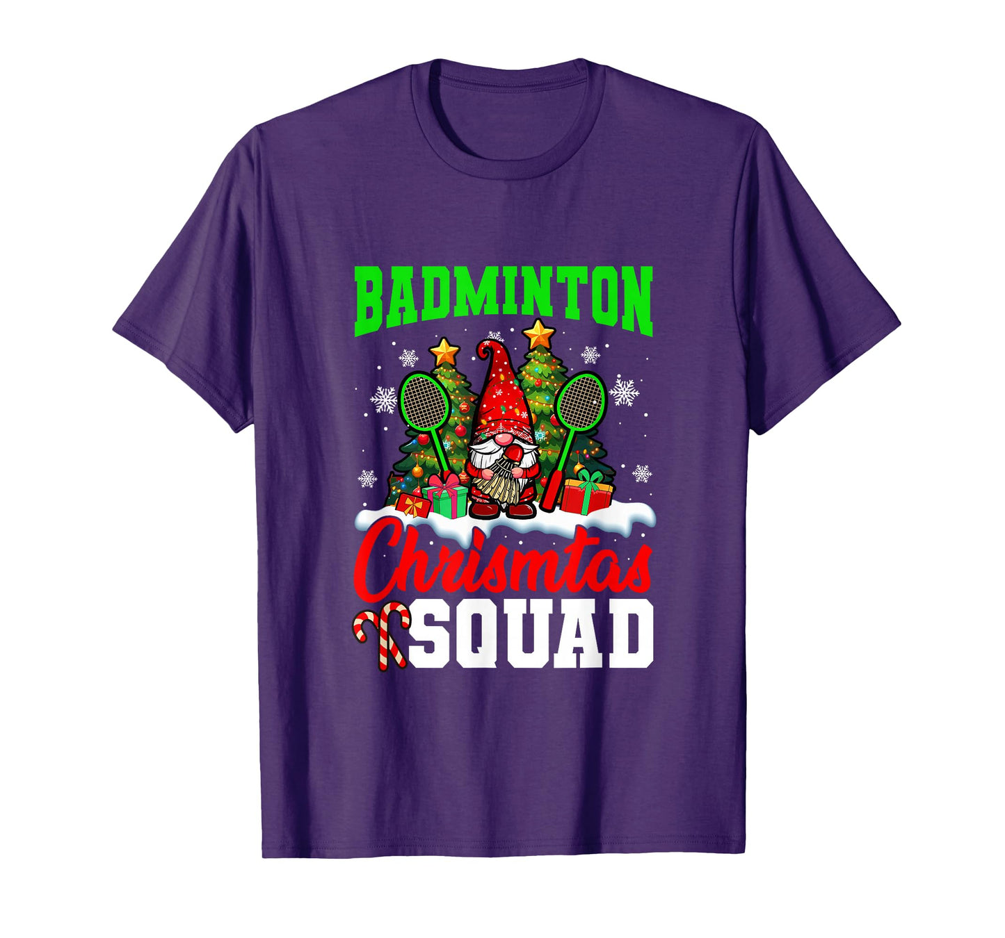 Badminton Christmas Squad Player Costume Gnome Lover Kids T-Shirt
