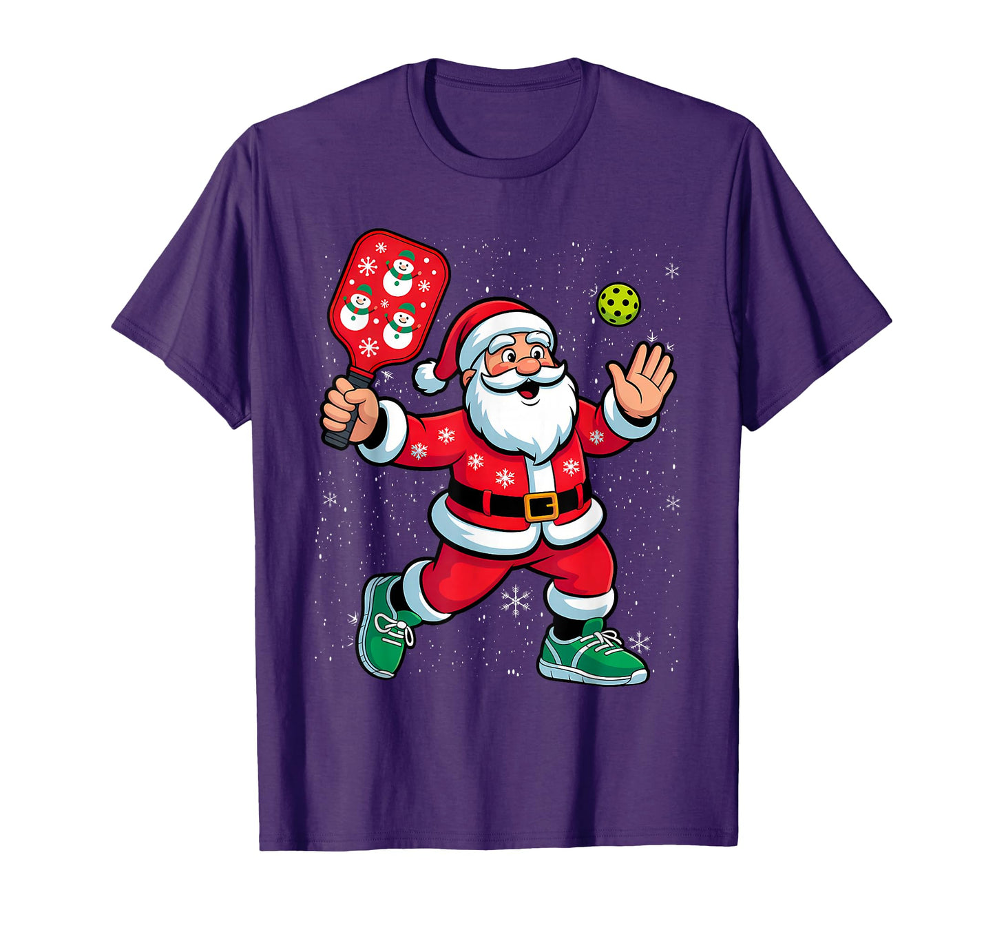 Smilemoretees Funny Santa Claus Playing Pickleball Christmas T-Shirt