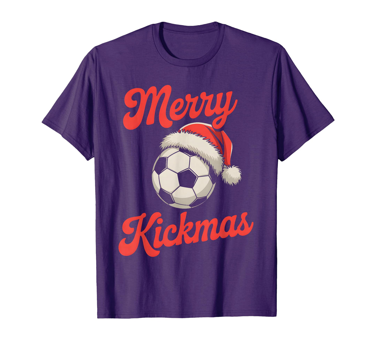 Merry Kickmas Christmas Funny Santa Soccer Ball Graphic T-Shirt