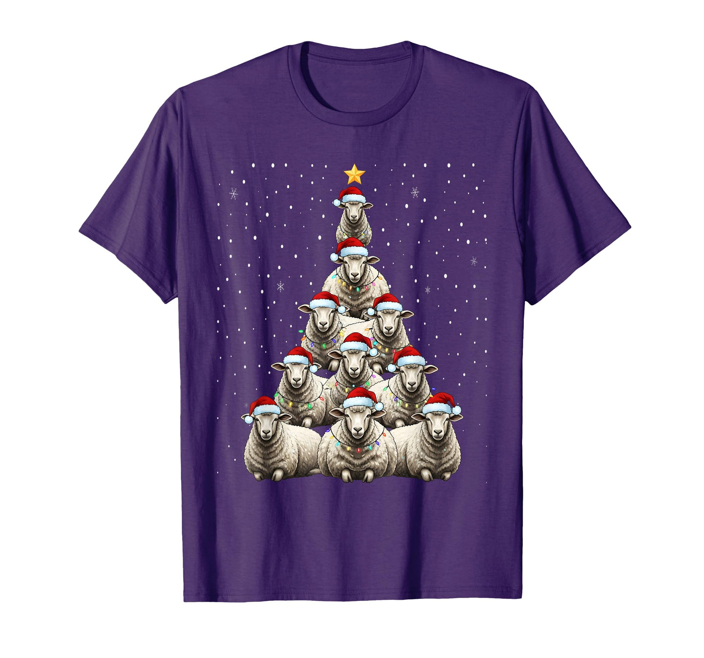Cute Sheep Christmas Tree Farm Animal T-Shirt
