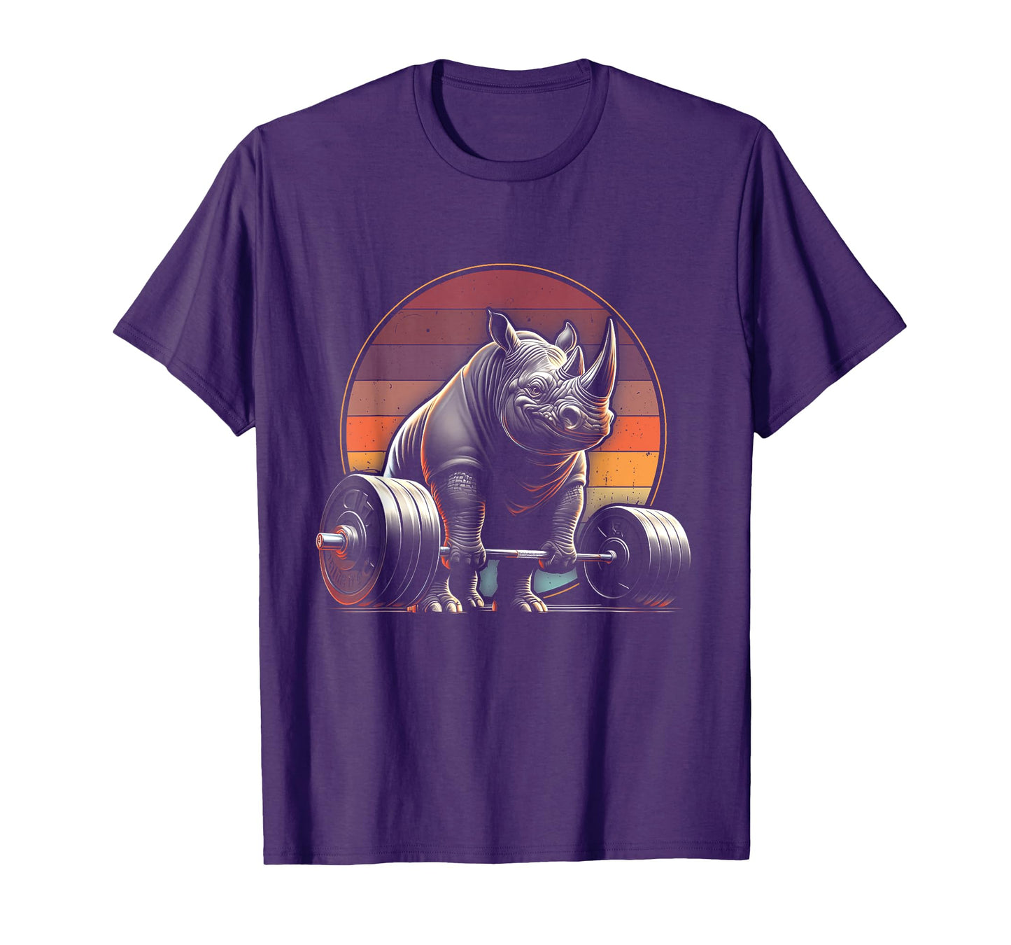 Rhinoceros Powerlifting Weightlifting Gym Rhino Lovers Unisex-Adults, Unisex-Kids Black Animal Print Rhinoceros T-Shirt