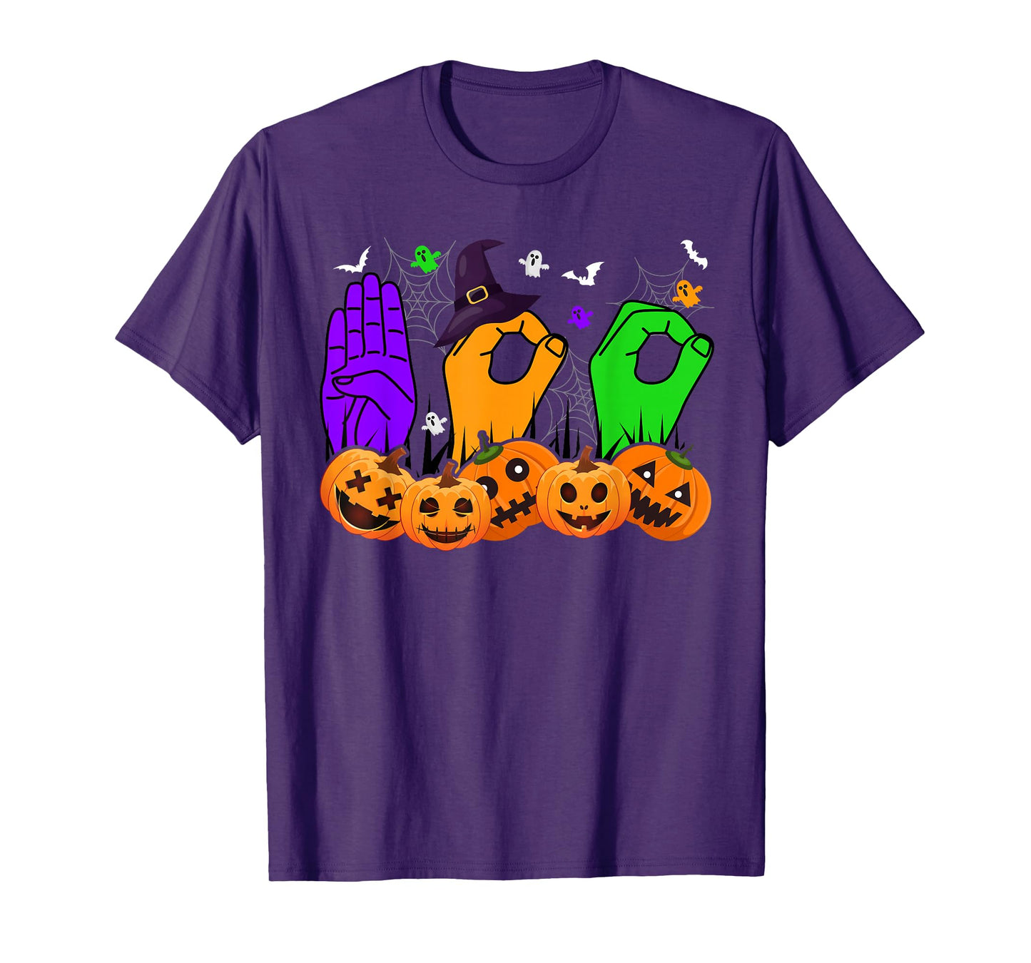 Boo Hands American Sign Language Pride ASL Halloween T-Shirt
