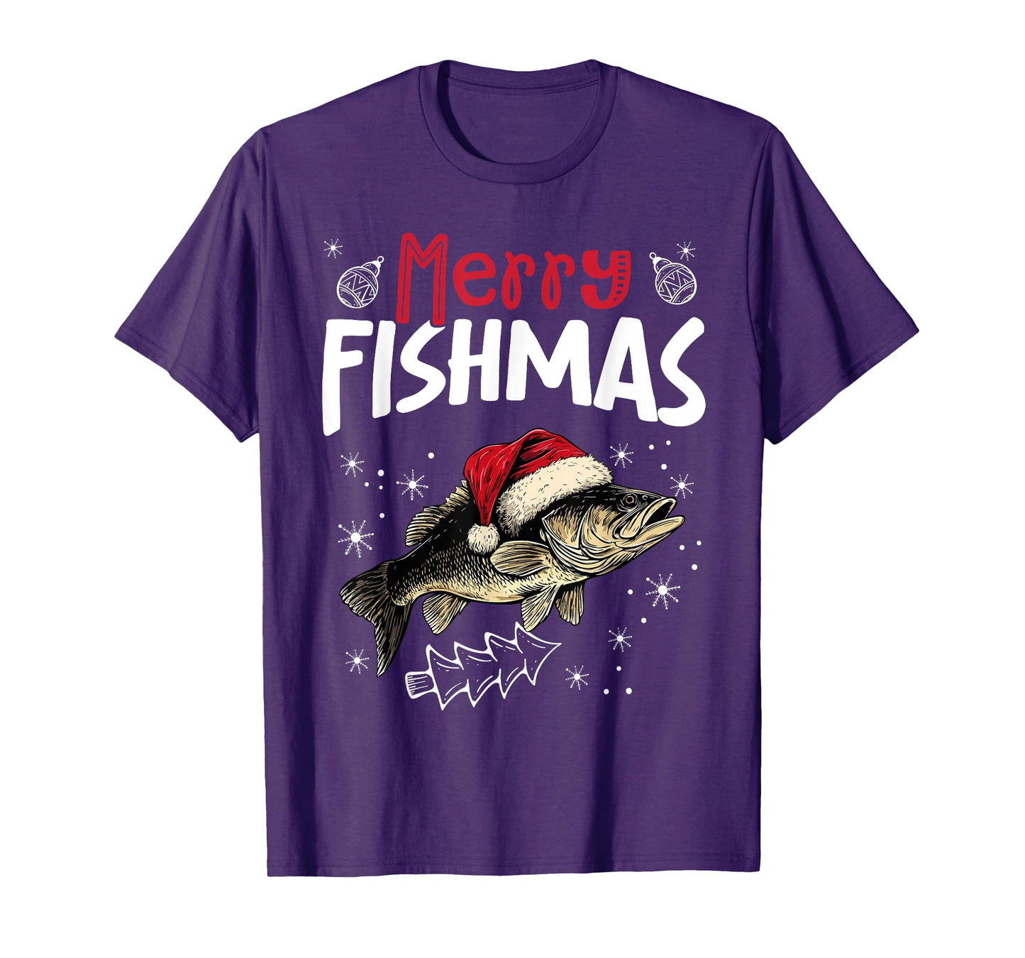 Merry Fishmas Funny Christmas Fish T-Shirt
