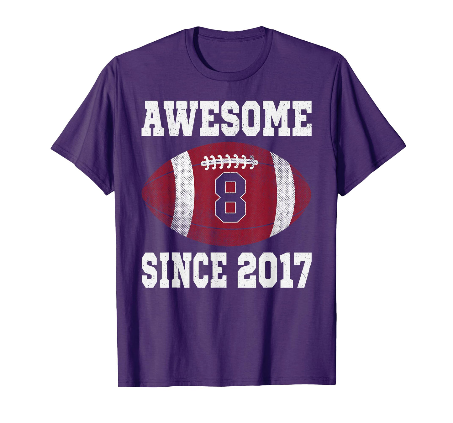 8th Birthday Football Player 8 Years Old Vintage Sports T-Shirt